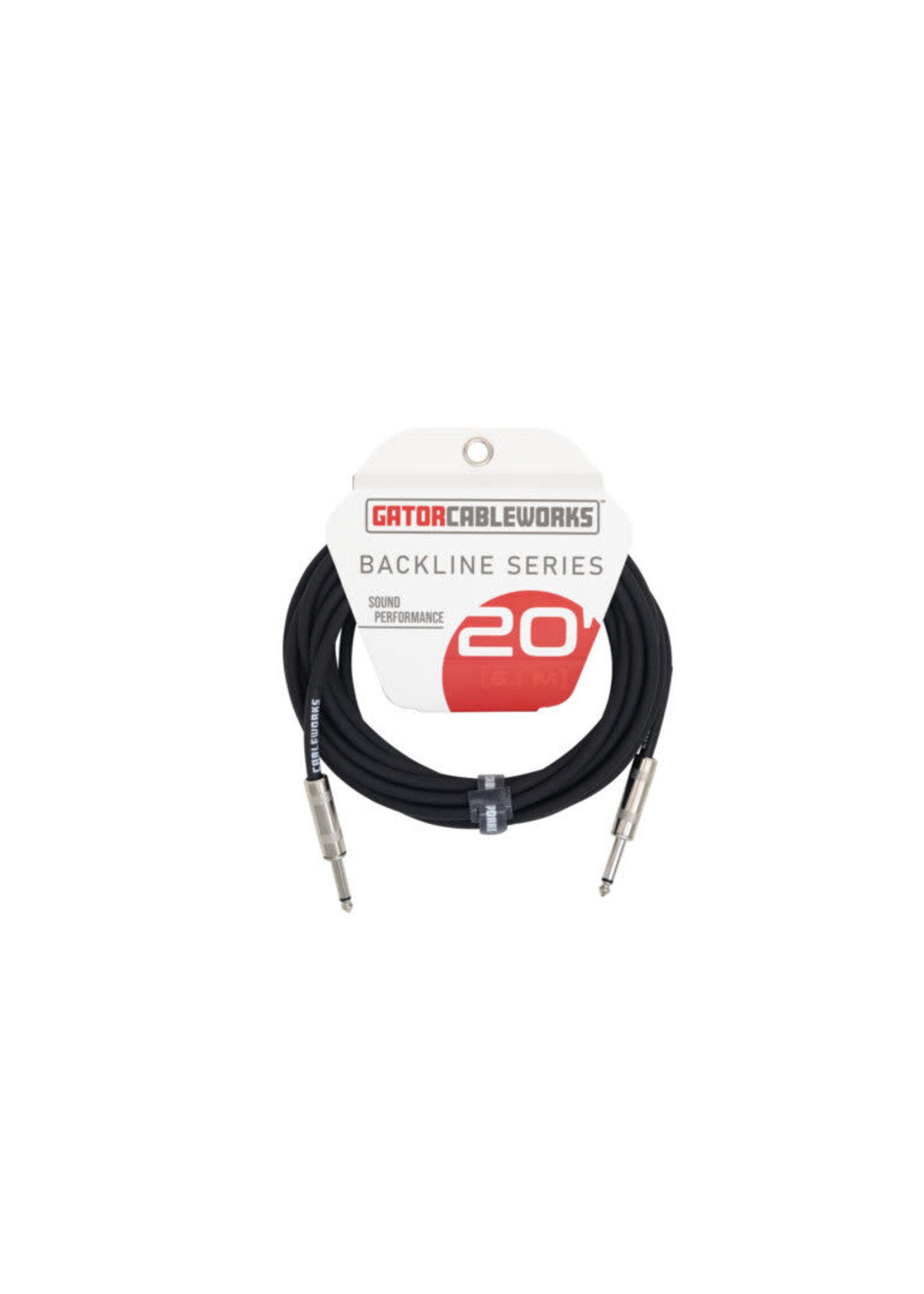 Gator Gator GCWB-INS-20 Backline Series 1/4" Straight to 1/4" Straight Instrument Cable (20')