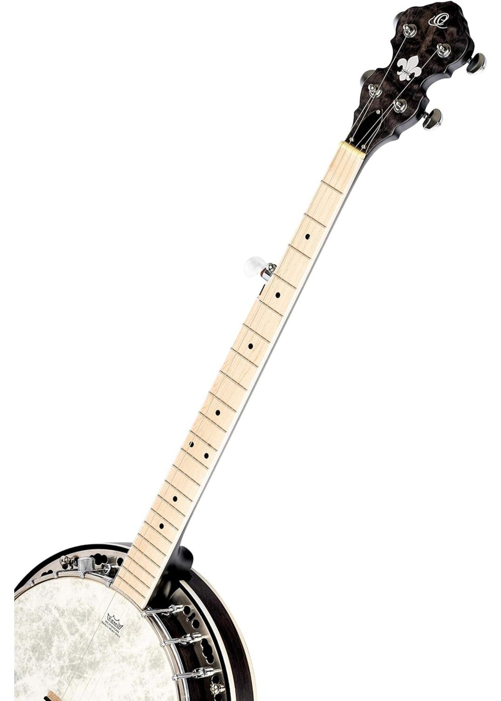 Ortega Guitars Ortega Guitars OBJE400TCO Falcon Series 5 String Electric Banjo, Transparent Charcoal