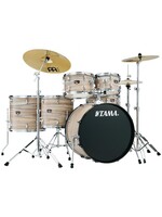 Tama Tama Imperialstar IE62C 6-piece Complete Drum Set with Snare Drum and Meinl Cymbals - Natural Zebrawood Wrap