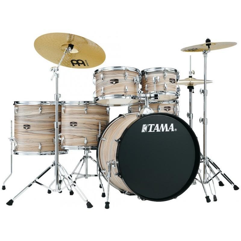 Tama Imperialstar IE62C 6-piece Complete Drum Set with Snare Drum and Meinl  Cymbals - Natural Zebrawood Wrap