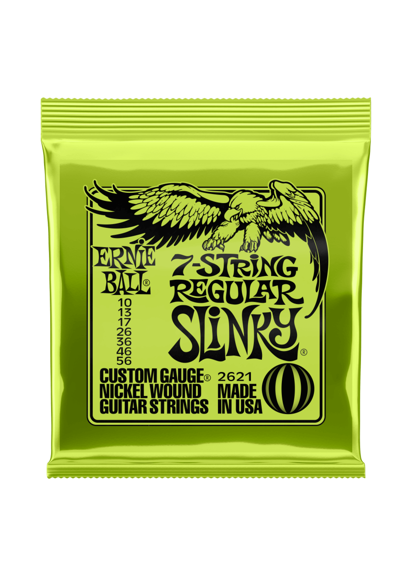 Ernie Ball Ernie Ball P02621 Regular Slinky 7-String Nickel Wound Electric Guitar Strings, 10-56 Gauge