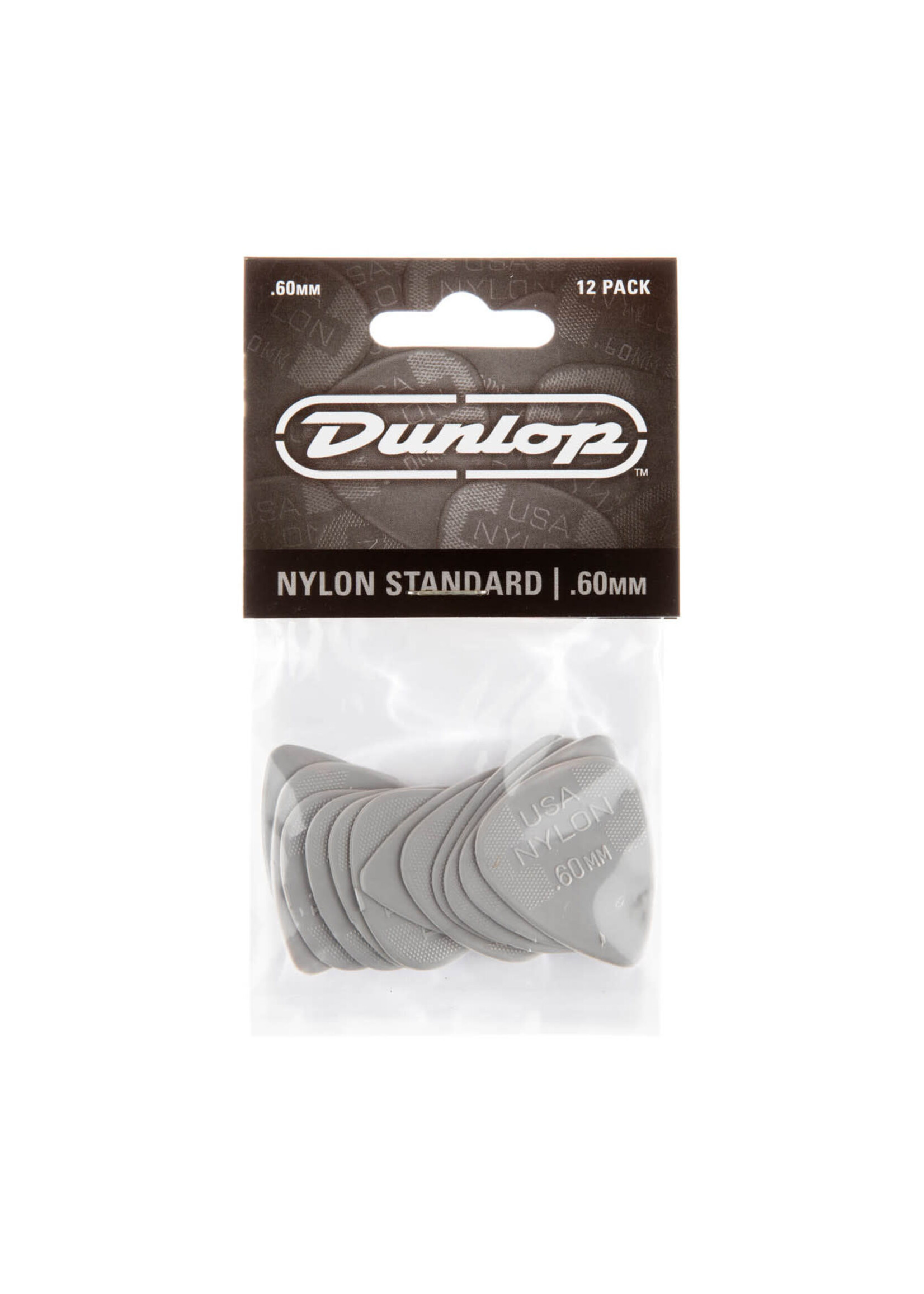 Dunlop Dunlop 44P.60 Nylon Standard .60mm Light Grey Guitar Picks 12-Pack
