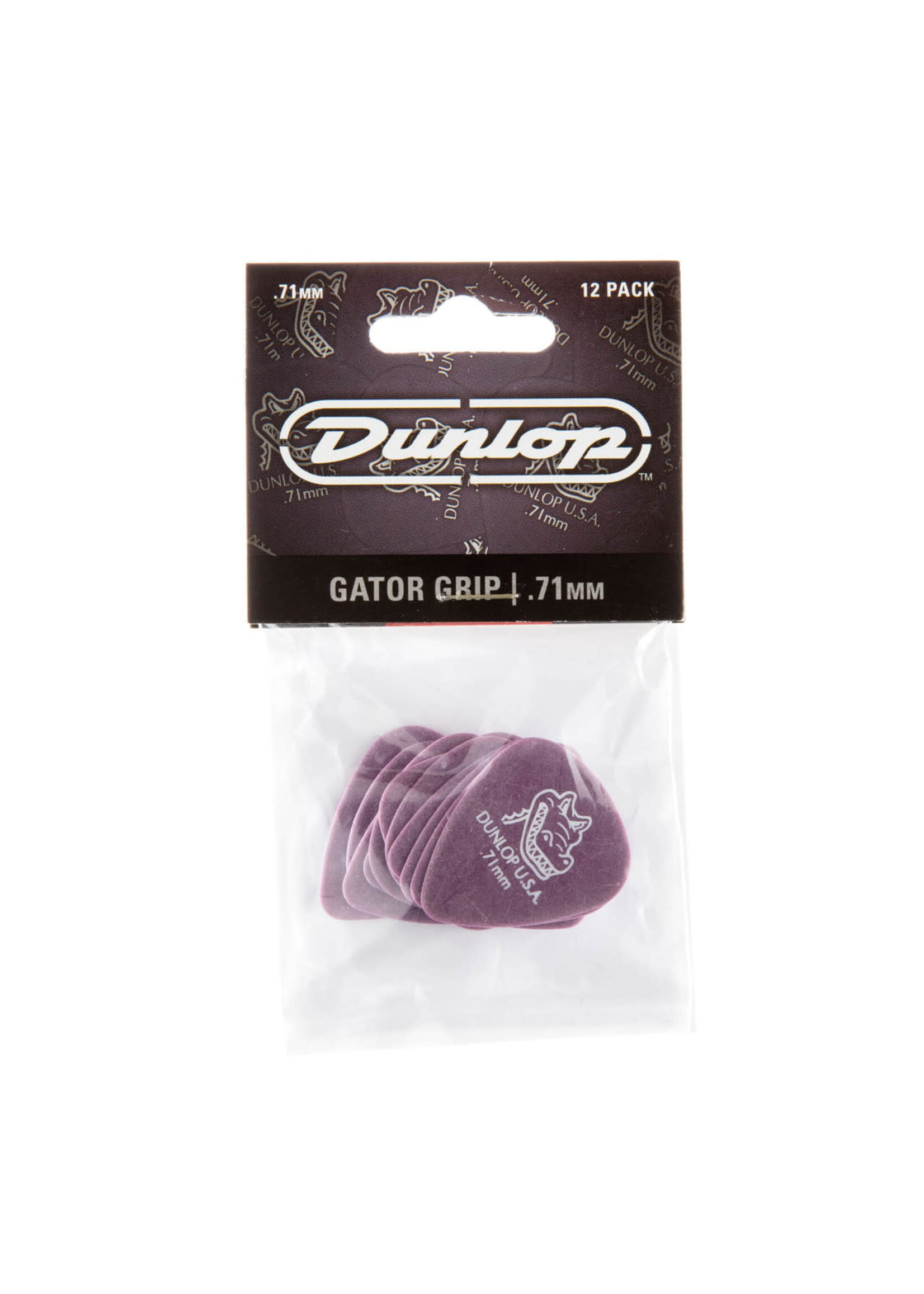 Dunlop Dunlop 417P.71 Gator Grip .71mm Purple Guitar Picks 12-Pack