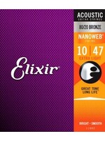 Elixir Elixir 11002 80/20 Nanoweb Extra Light Acoustic Strings, 10-47 Gauge
