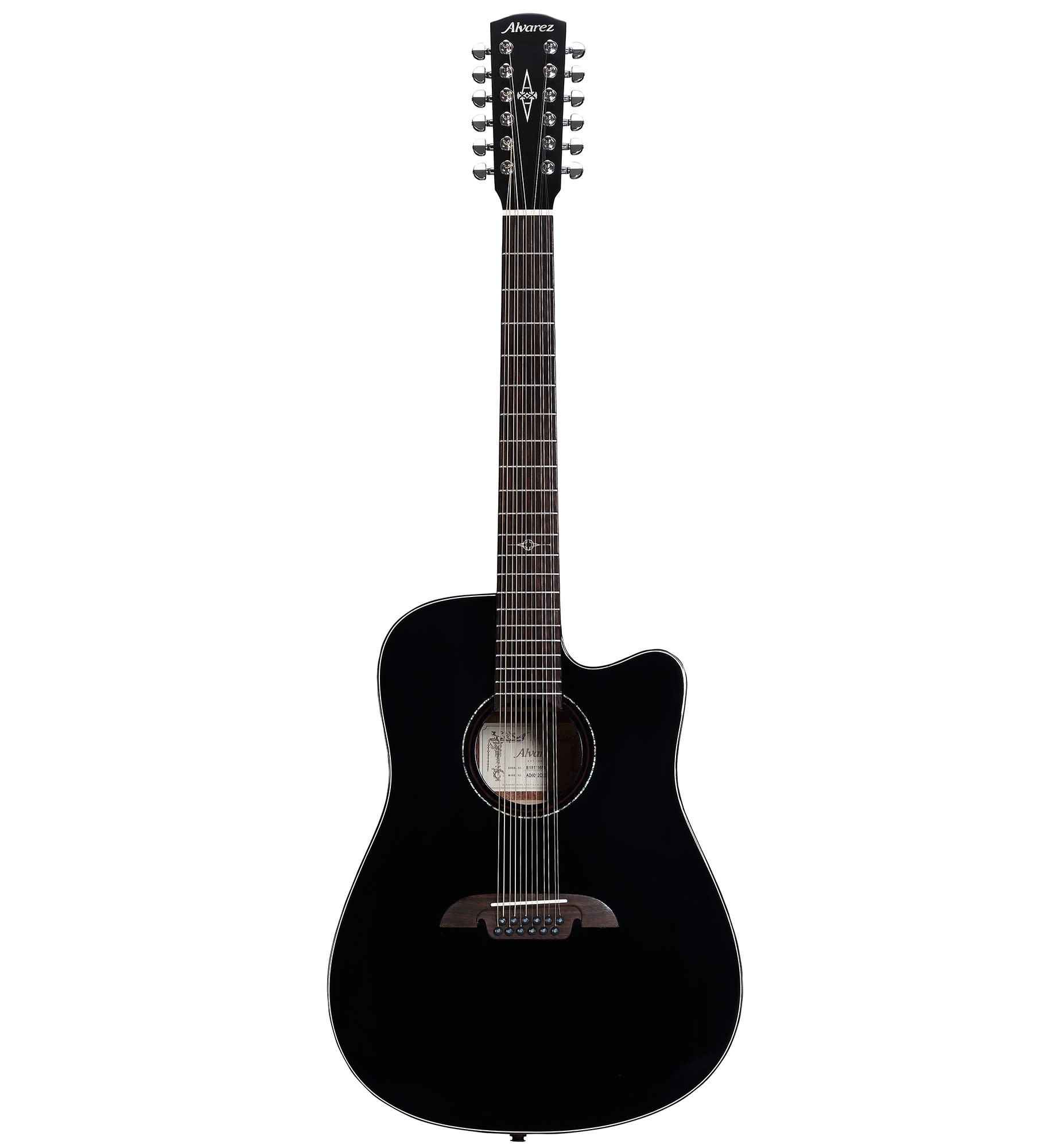Alvarez AD6012CEBK Artist 60 12-string Dreadnought Acoustic-Electric Guitar  - Black