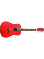 Oscar Schmidt Oscar Schmidt OGHSTR-A-U 1/2 Size Dreadnought Acoustic Guitar, Trans Red