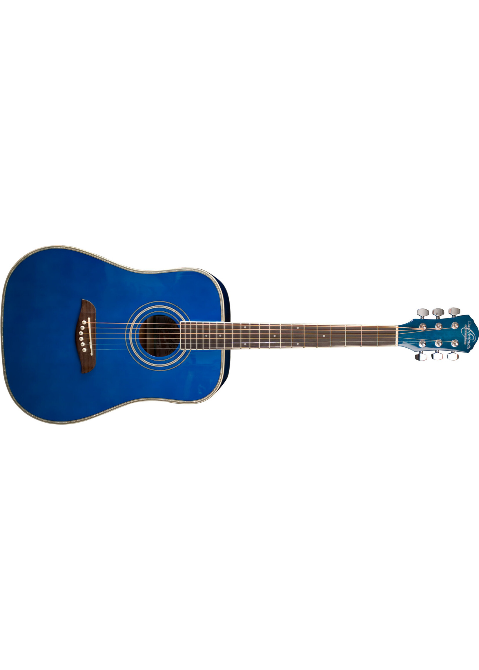 Oscar Schmidt Oscar Schmidt OGHSTBL-A-U 1/2 Size Dreadnought Acoustic Guitar, Trans Blue