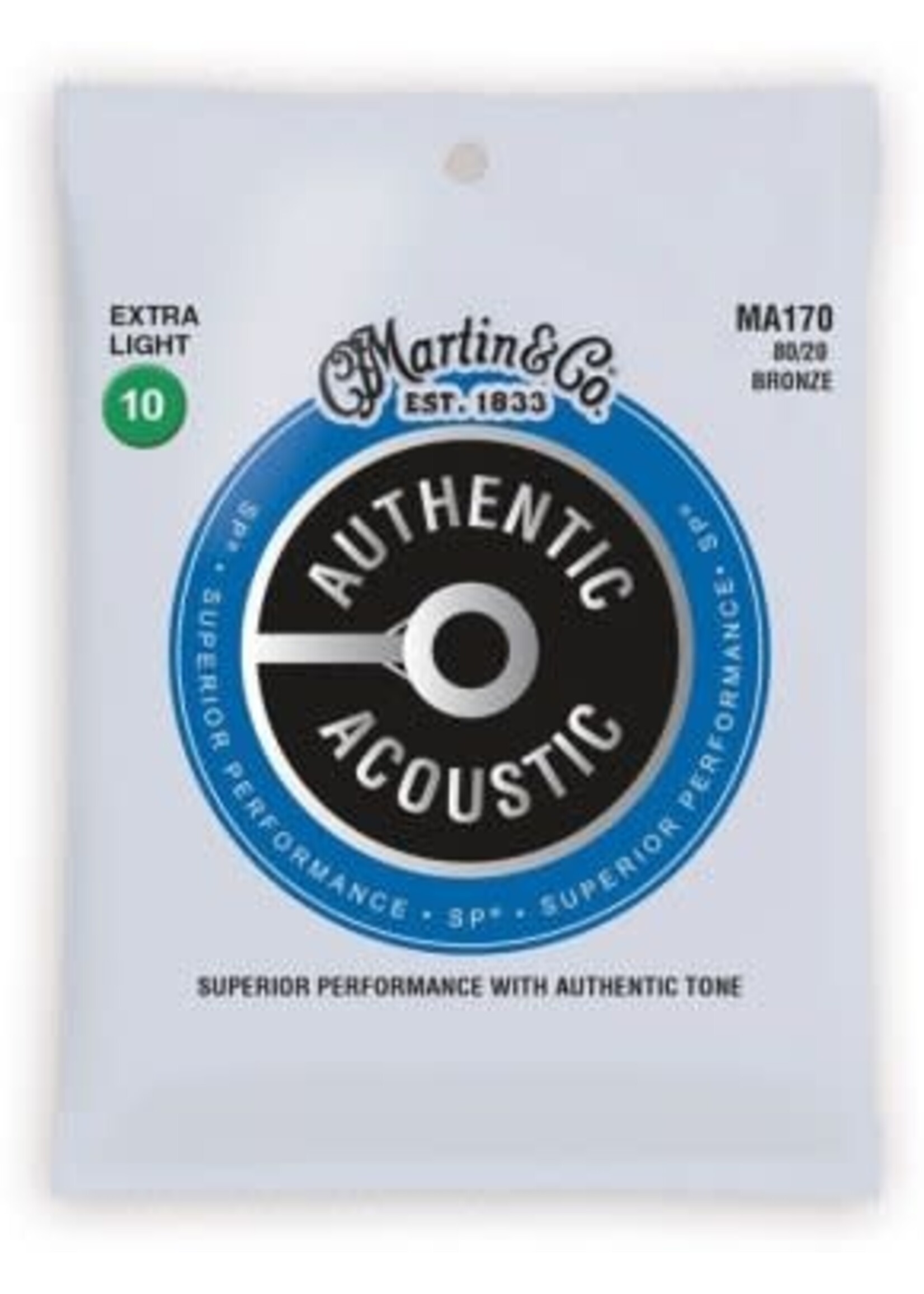 Martin Martin MA170 Authentic Acoustic 80/20 Bronze Extra Light Guitar Strings