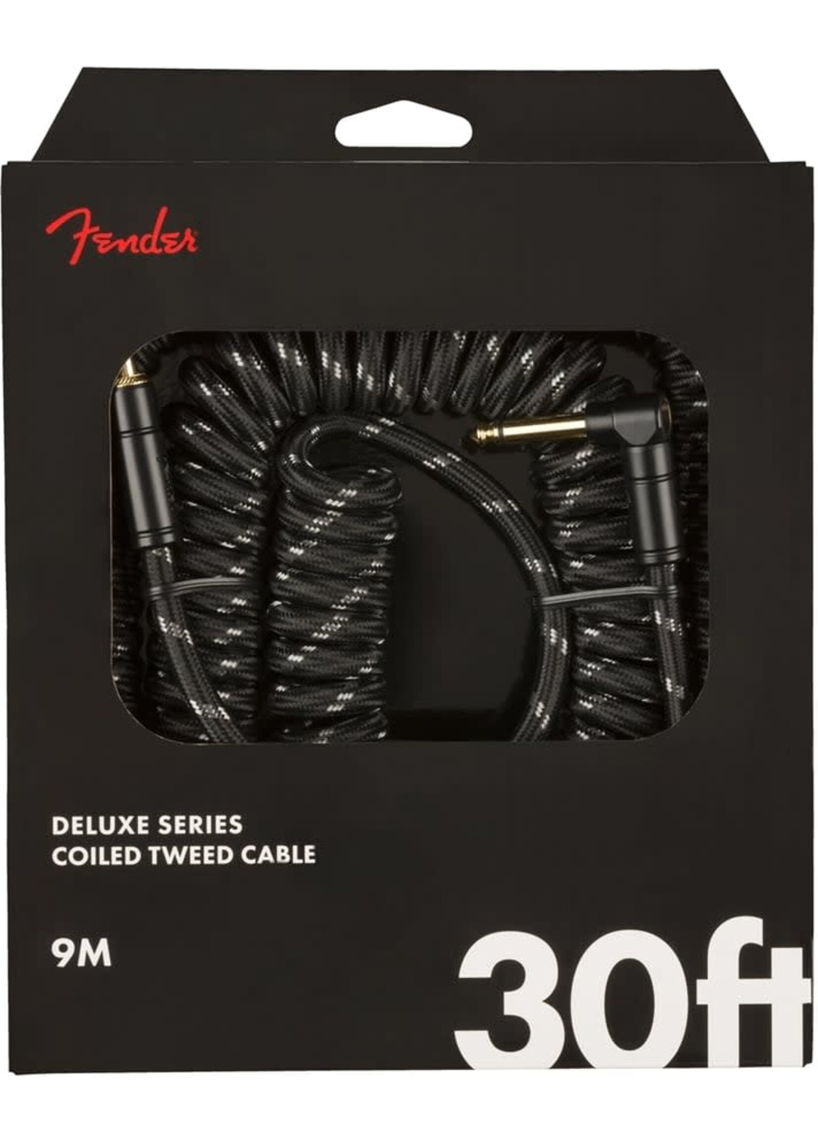 Fender Fender Deluxe Coil Cable, 30', Black Tweed