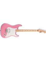 Squier Squier 0373302555 Sonic Stratocaster HT H, Maple Fingerboard, White Pickguard, Flash Pink