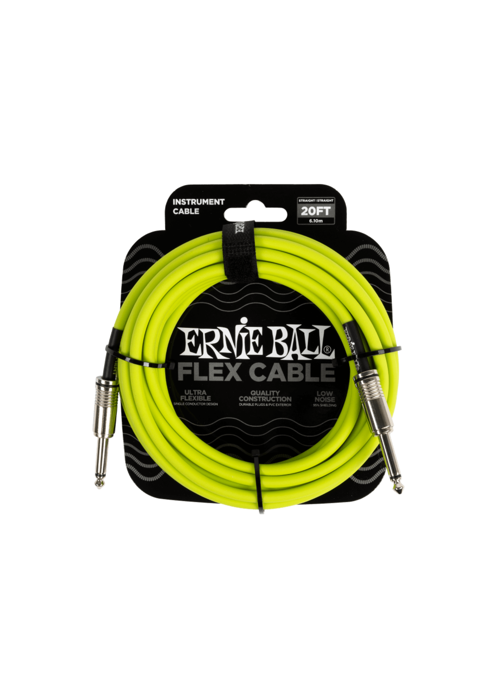 Ernie Ball Ernie Ball P06419 Flex Instrument Cable ST/ST 20 Ft Green