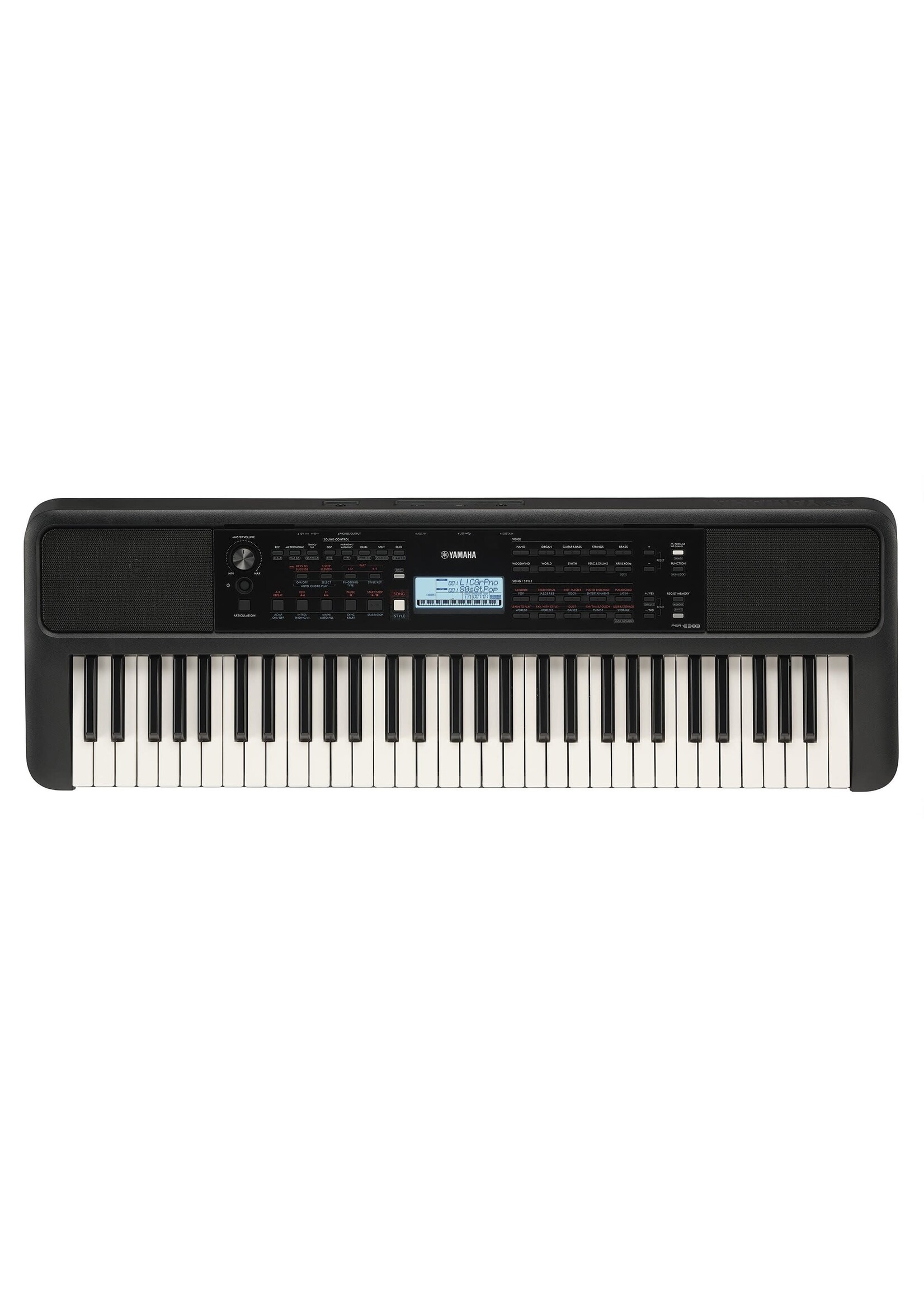 Yamaha Yamaha PSR-E383 61-Key Mid-Range Portable Keyboard, Black