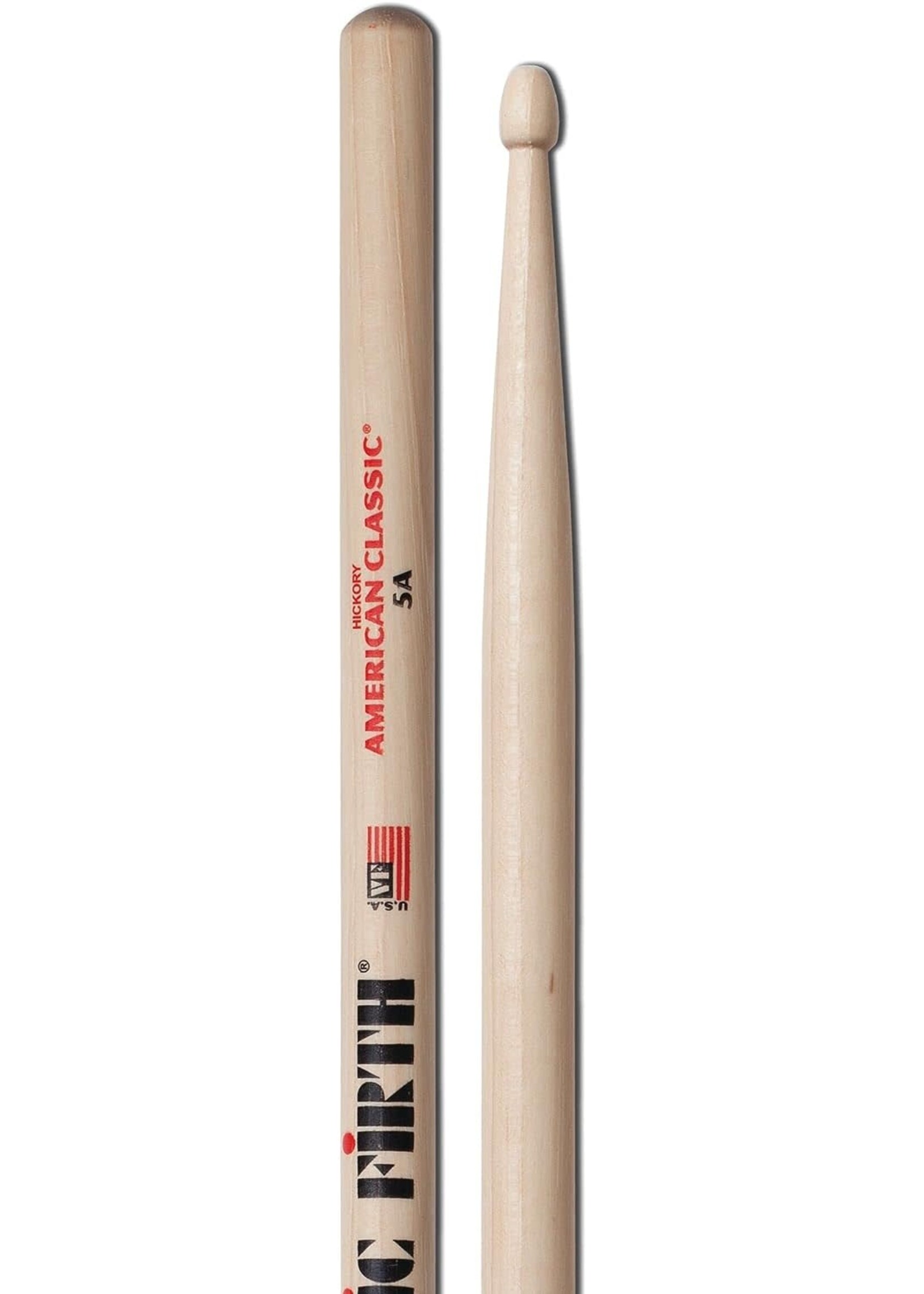 Vic Firth Vic Firth 5A American Classic Drumsticks, 5A, Wood Tip