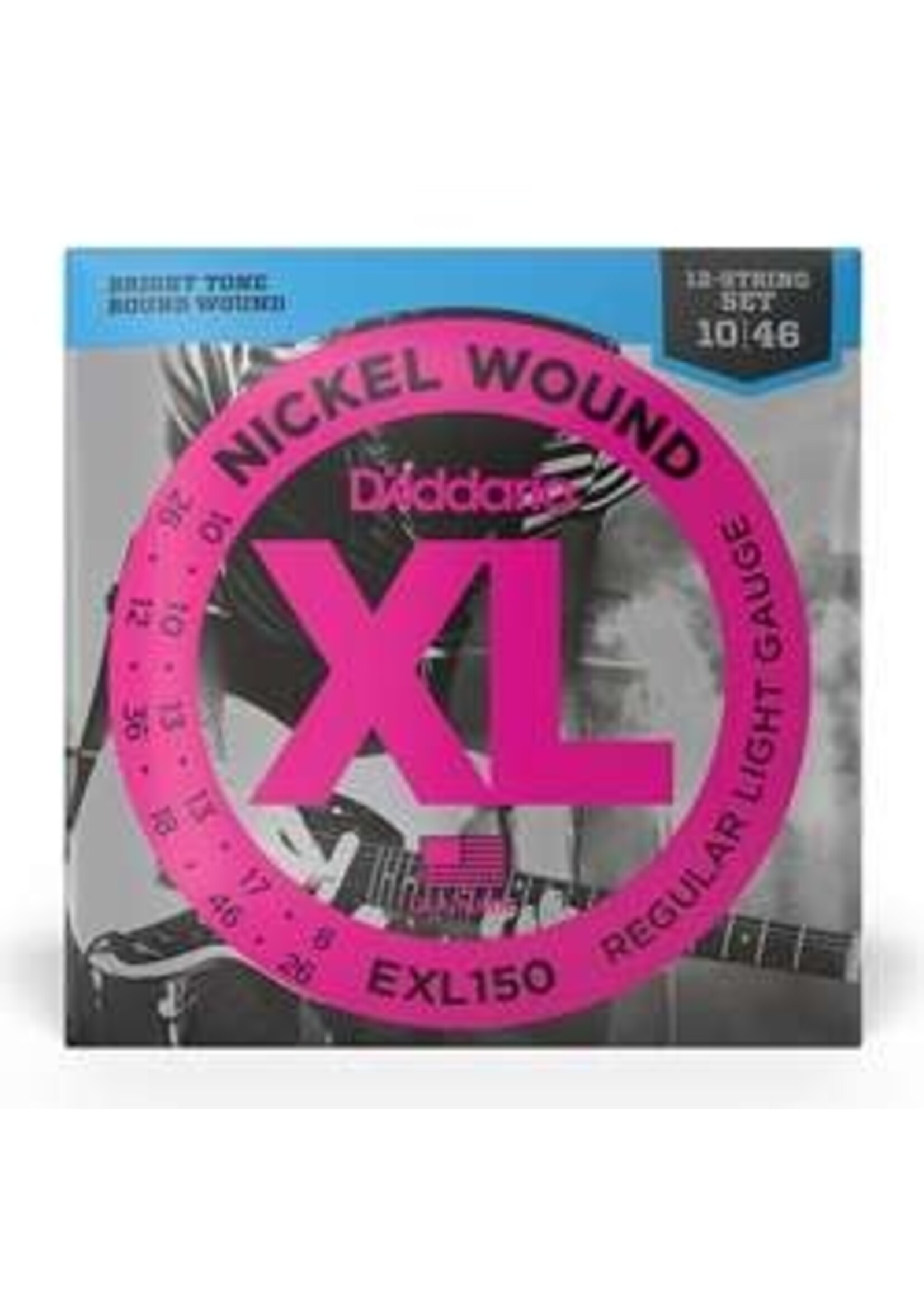 D'Addario D'Addario EXL150 Nickel Wound 12-string Electric Strings, .010-.046, Regular Light