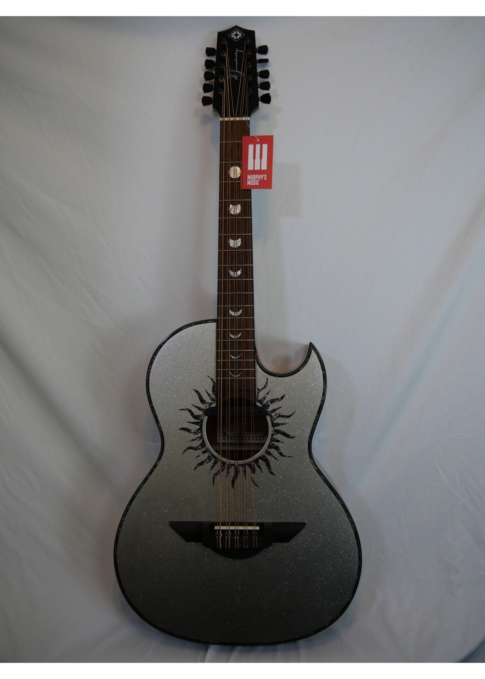 H. Jimenez H. Jimenez LBQ1GXE-MD Bajo Quinto Acoustic Electric, Moon Dust - Silver Sparkle w/HS case