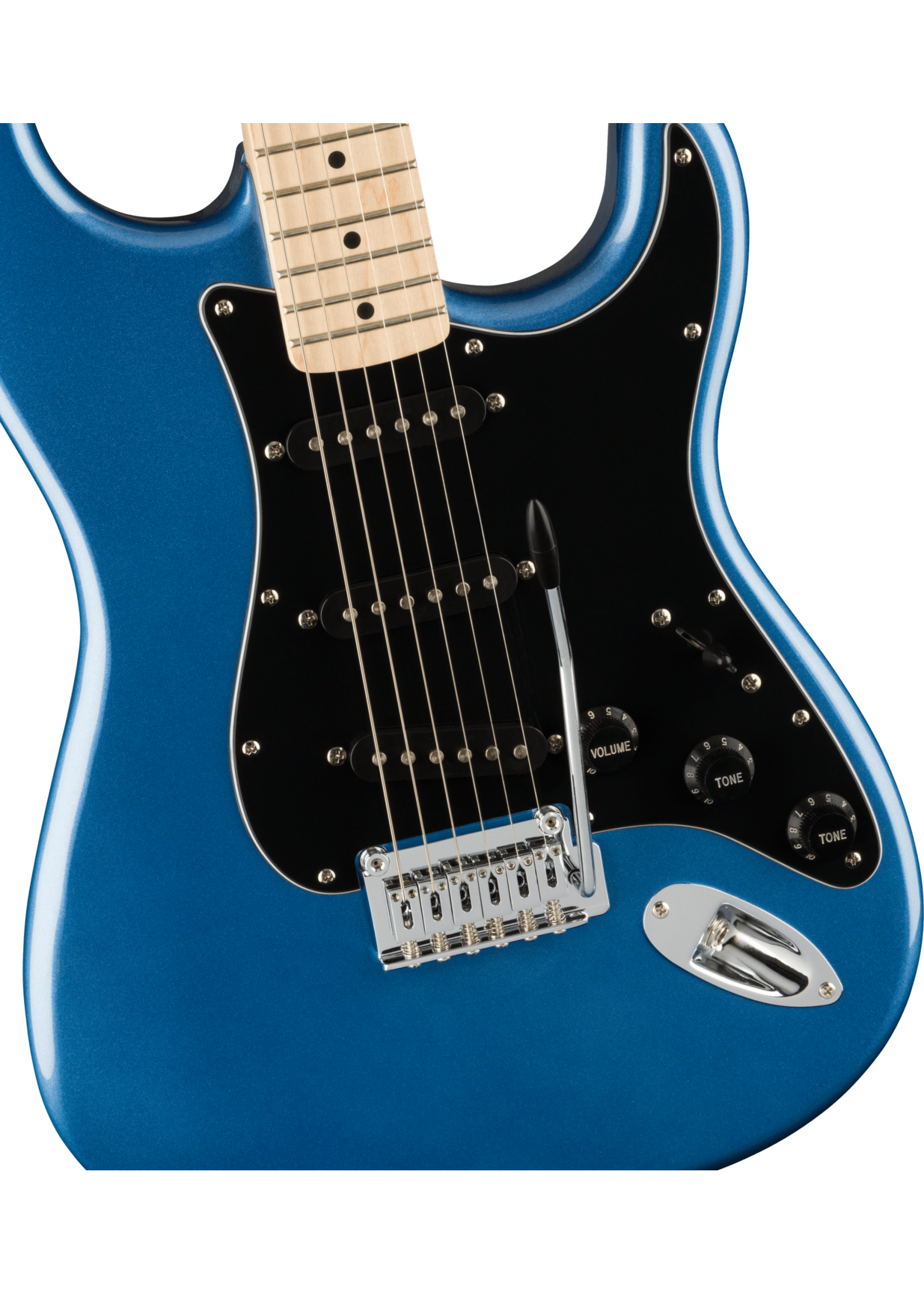 Squier Squier 0378003502 Affinity Series Stratocaster, Maple Fingerboard, Black Pickguard, Lake Placid Blue