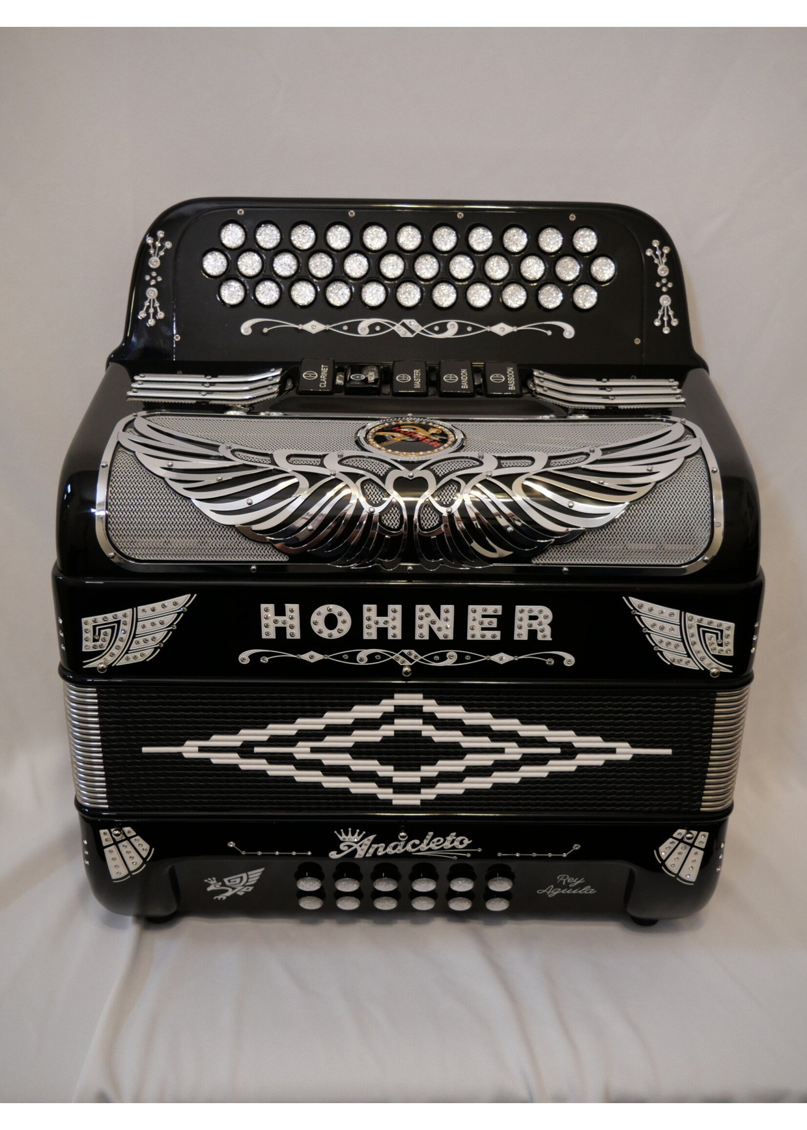 Hohner Hohner Anacleto Rey Aguila RA III S EAD 5 Switch Compact Accordion Black/Silver Chrome