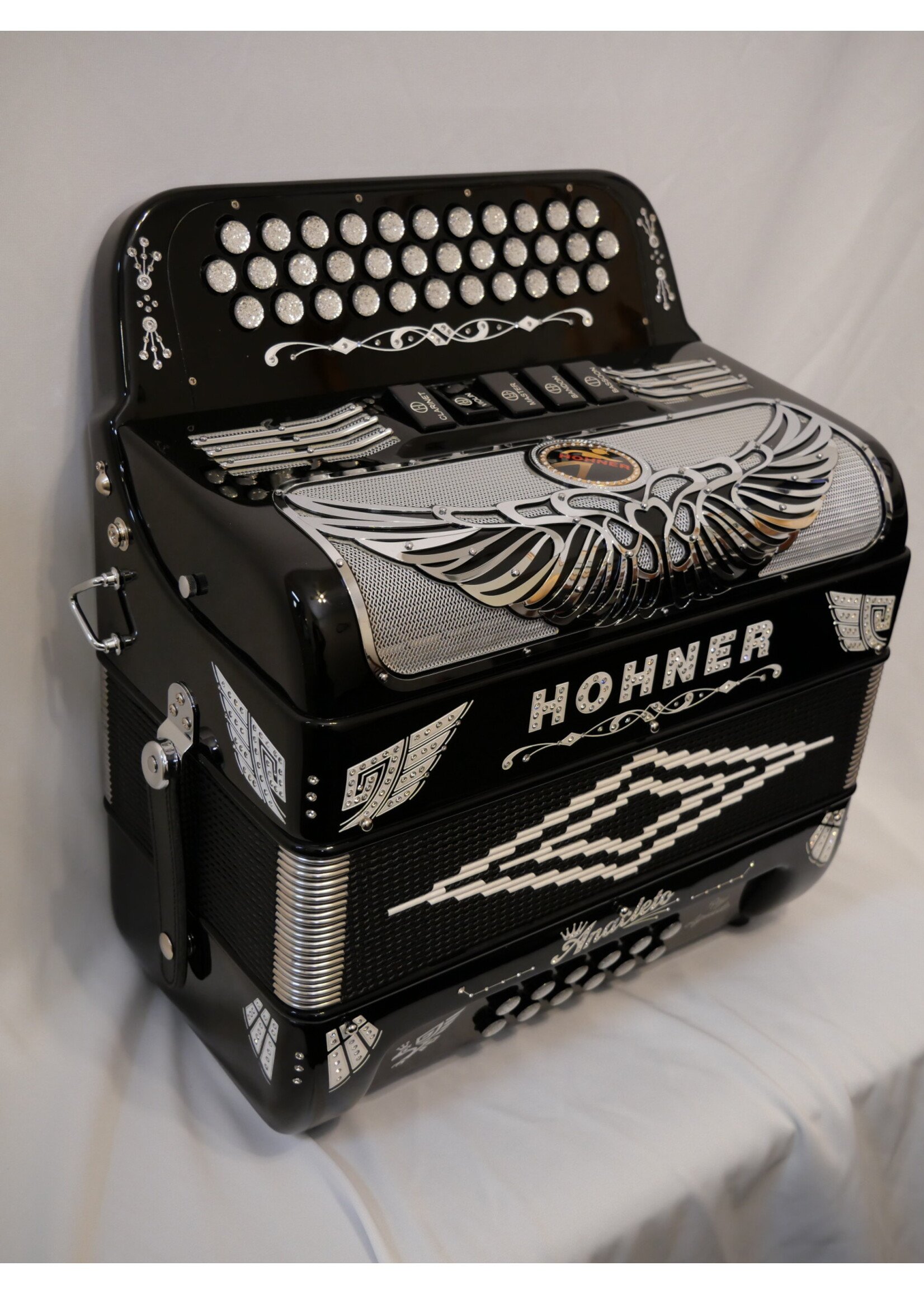 Hohner Hohner Anacleto Rey Aguila RA III S EAD 5 Switch Compact Accordion Black/Silver Chrome