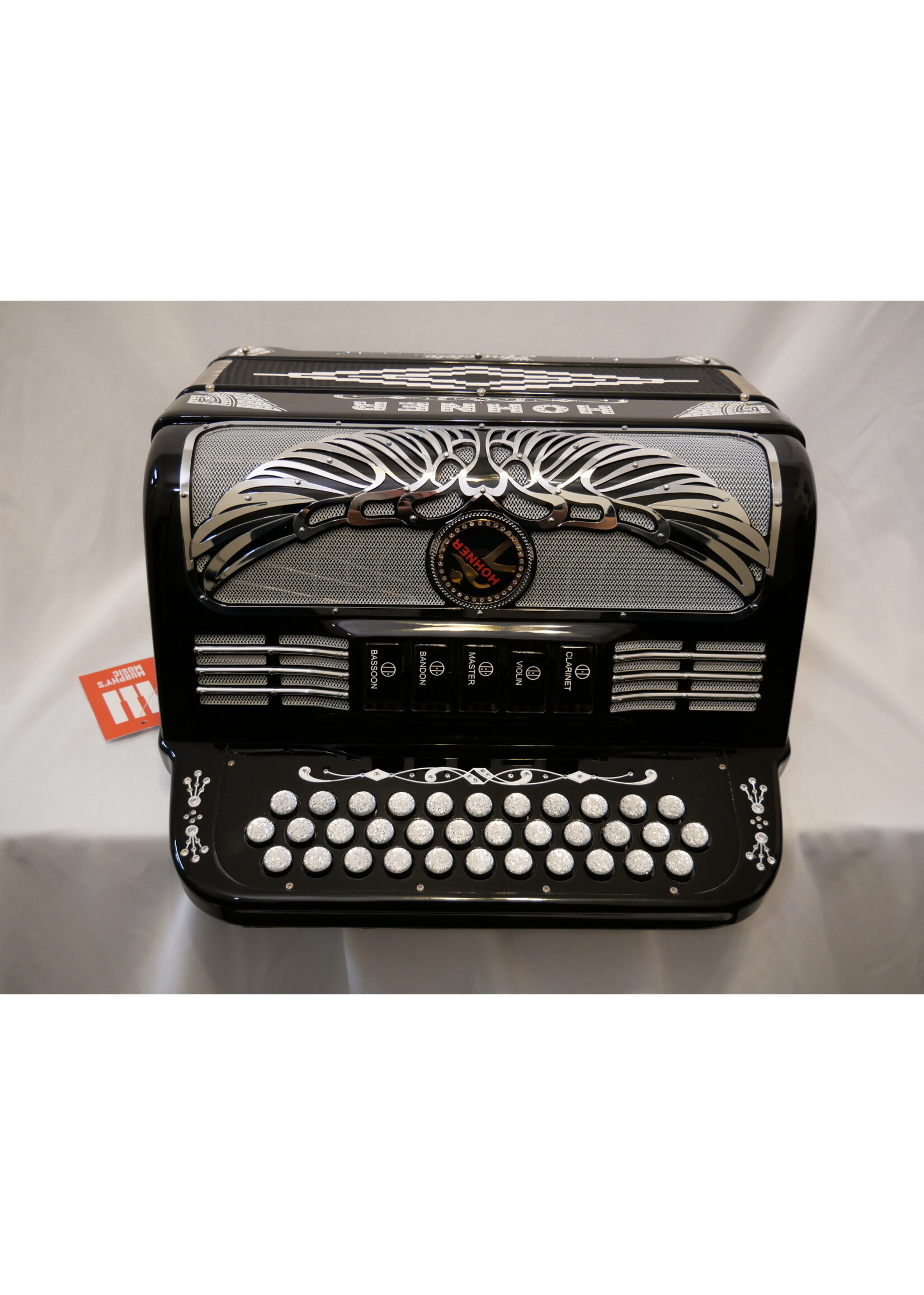 Hohner Hohner Anacleto Rey Aguila RA III S EAD 5 Switch Compact Accordion Black/Silver Chrome