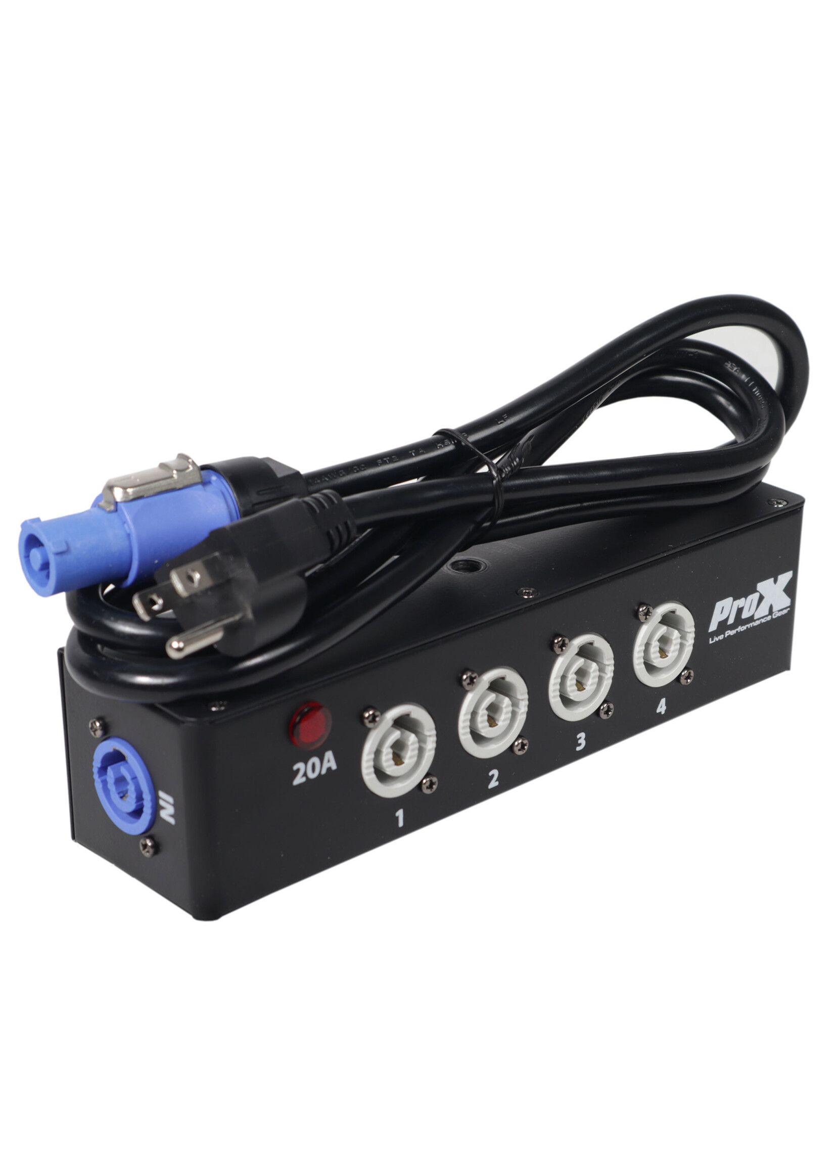 ProX ProX X-PWC X4 Box  Power Center 5 WAY AC Outlet Box powerCON Compatible Splitter 20A
