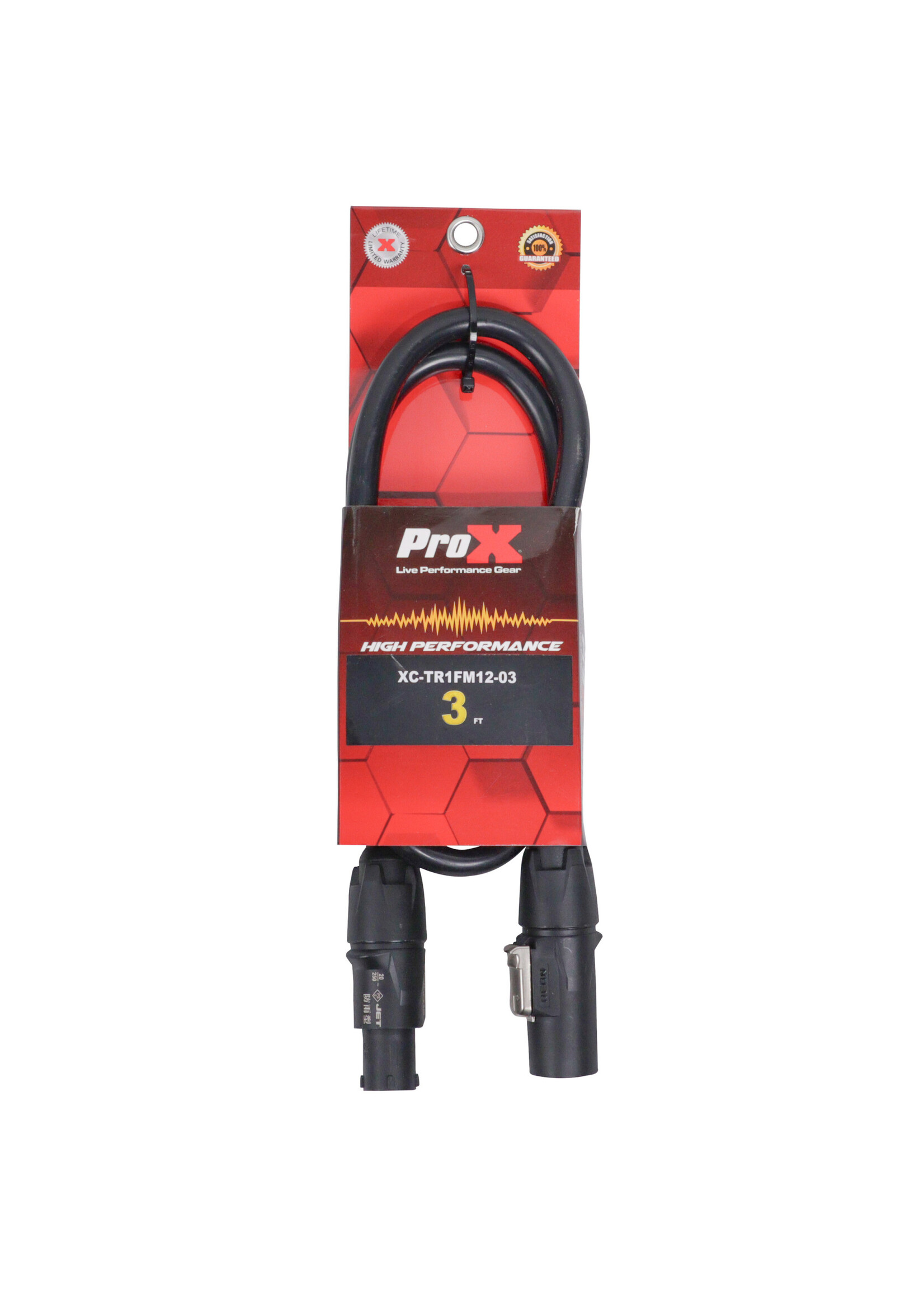 ProX ProX XC-TR1 FM 12-03 12AWG TRUE1 to 110V Male Edison Power Cable, 3'