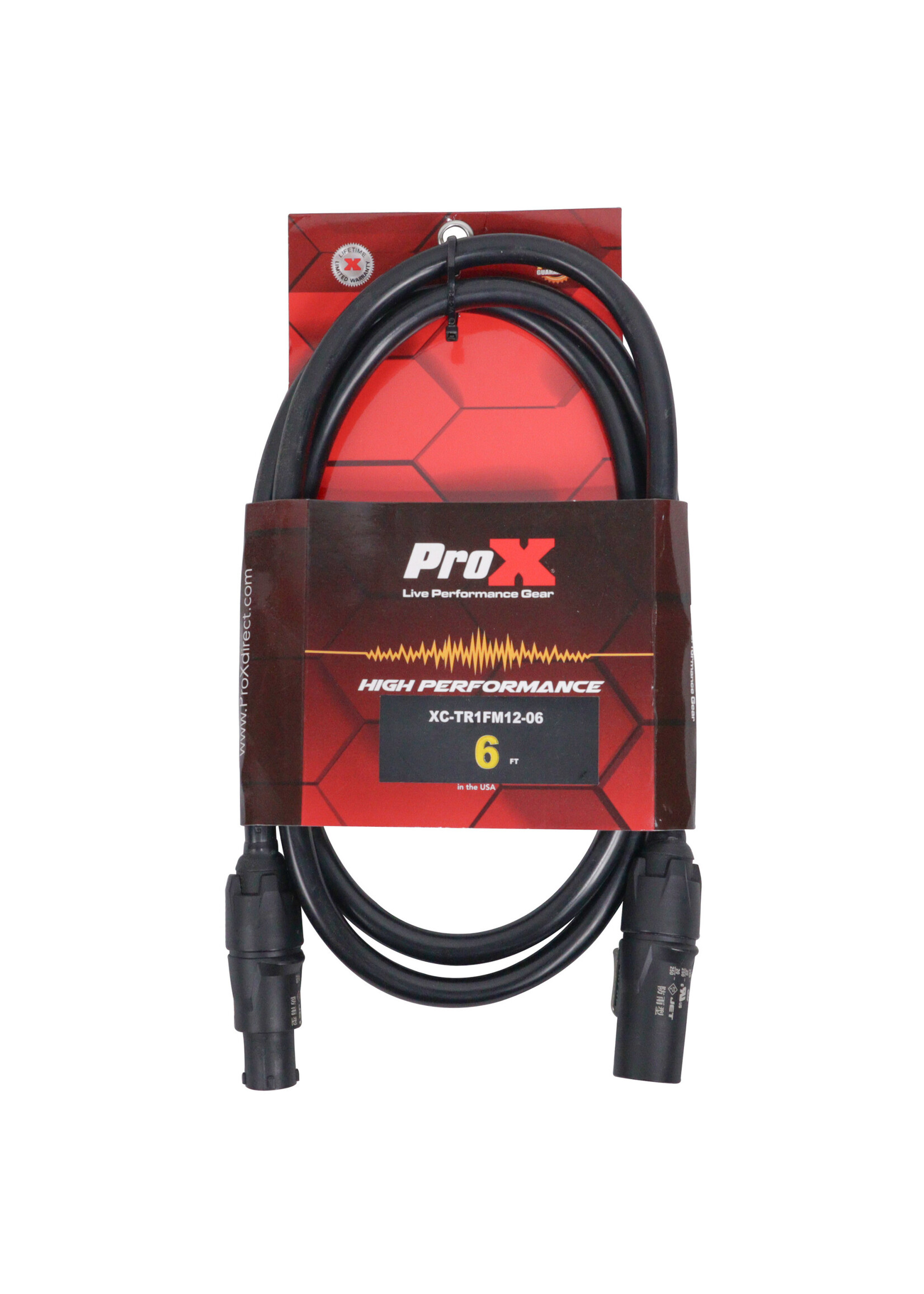 ProX ProX XC-TR1 FM 12-06 12AWG TRUE1 to 110V Male Edison Power Cable, 6'