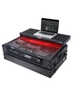 ProX ProX XS-DDJFLX10WLTBLLED ATA Flight Style Road Case For Pioneer DDJ-FLX10 DJ Controller with Laptop Shelf 1U Rack Space Wheels and LED Black Finish