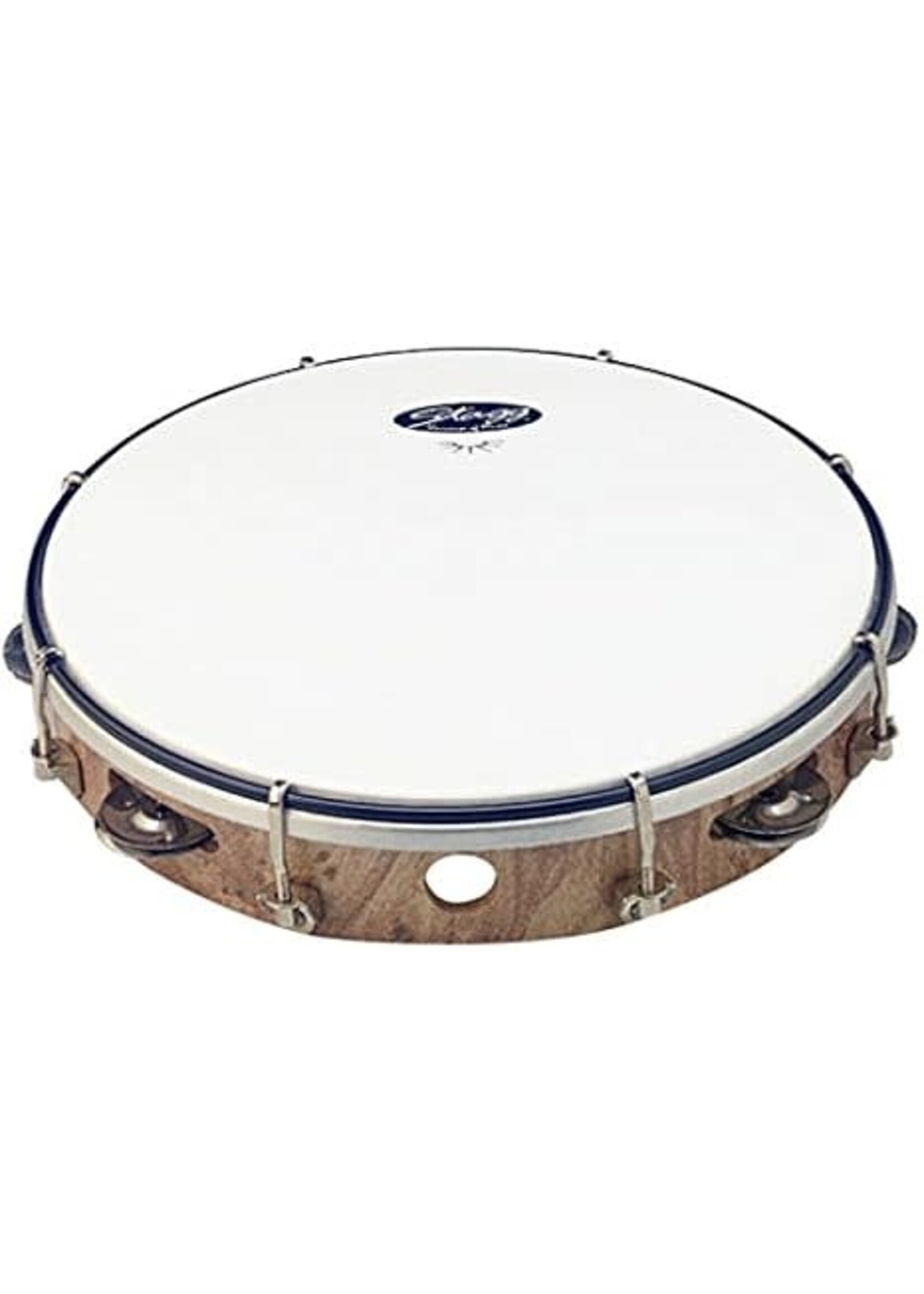 Stagg Stagg TAB-110P/WD 10" Tunable Plastic Tambourine w/ 1 Row of Jingles, Wood Color