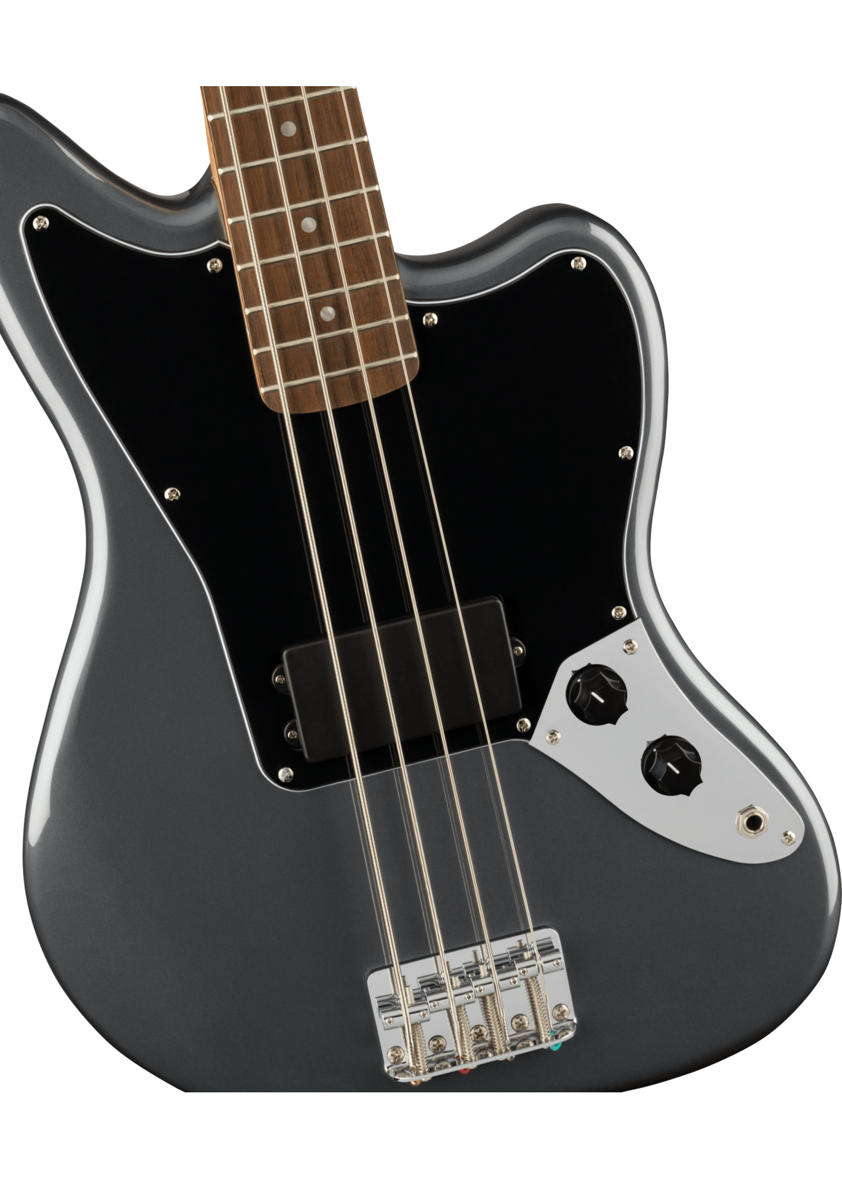 Squier Squier 0378501569 Affinity Series Jaguar Bass H, Laurel Fingerboard, Black Pickguard, Charcoal Frost Metallic