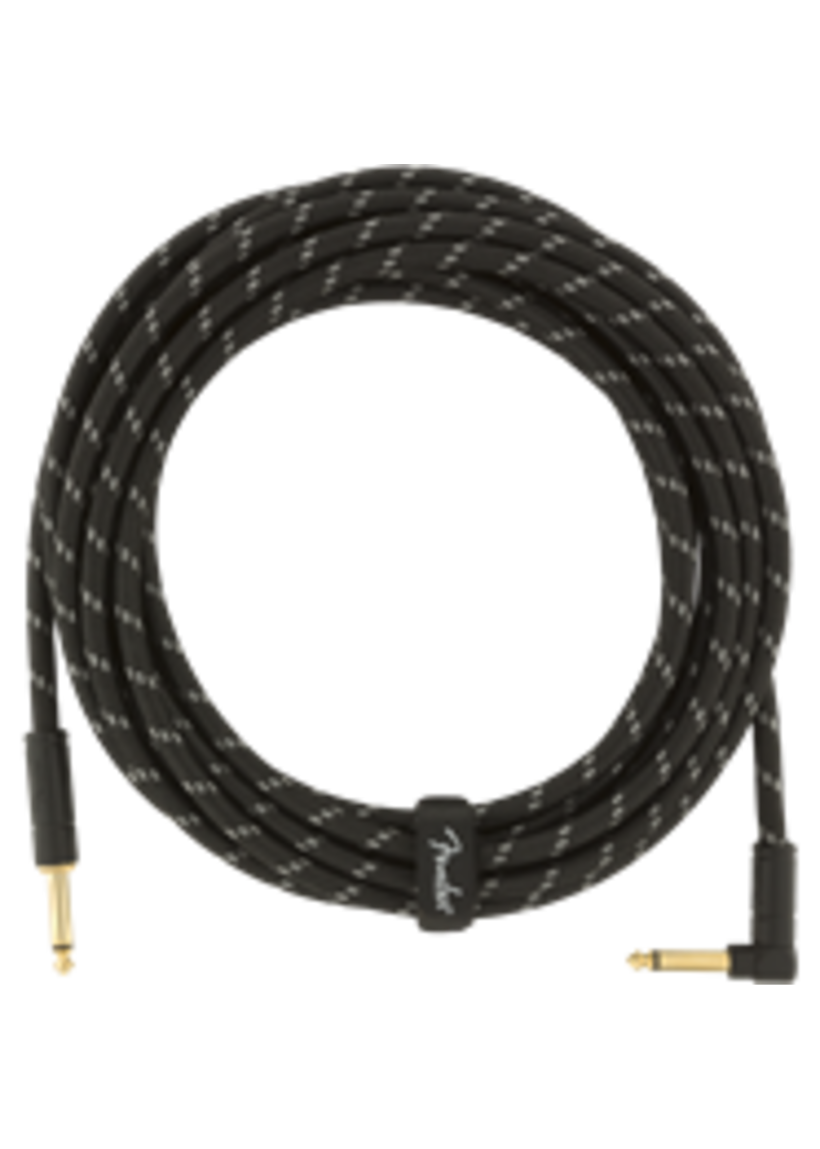 Fender Fender 0990820079 Deluxe Series Instrument Cable, Straight/Angle, 18.6', Black Tweed