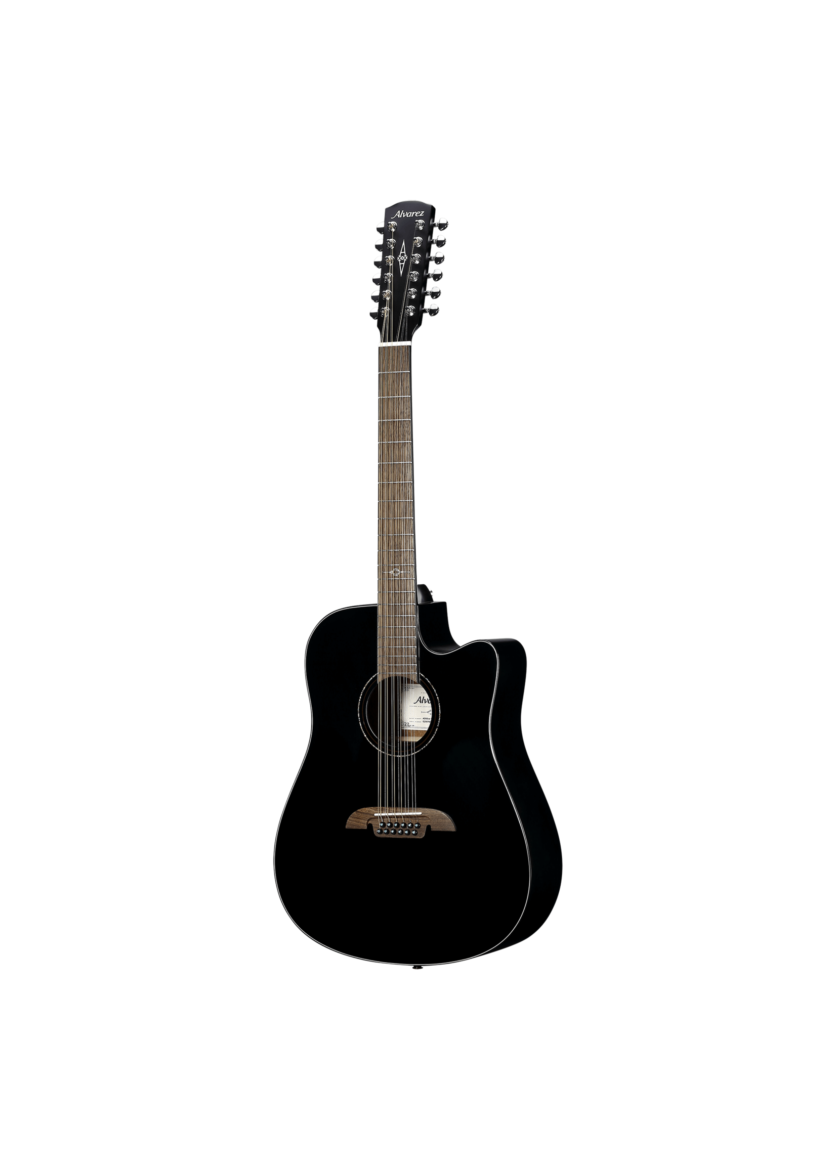 Alvarez Alvarez AD60ce 12-String Black Artist Dreadnought Acoustic Electric Guitar 12-String w/Cutaway
