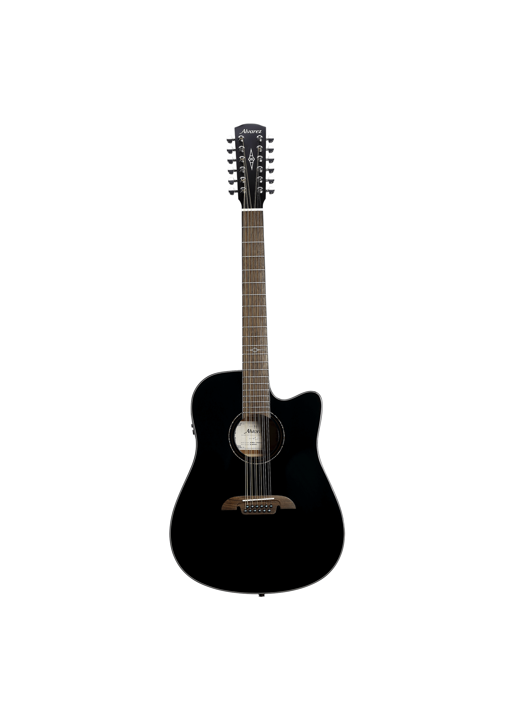 Alvarez Alvarez AD60ce 12-String Black Artist Dreadnought Acoustic Electric Guitar 12-String w/Cutaway