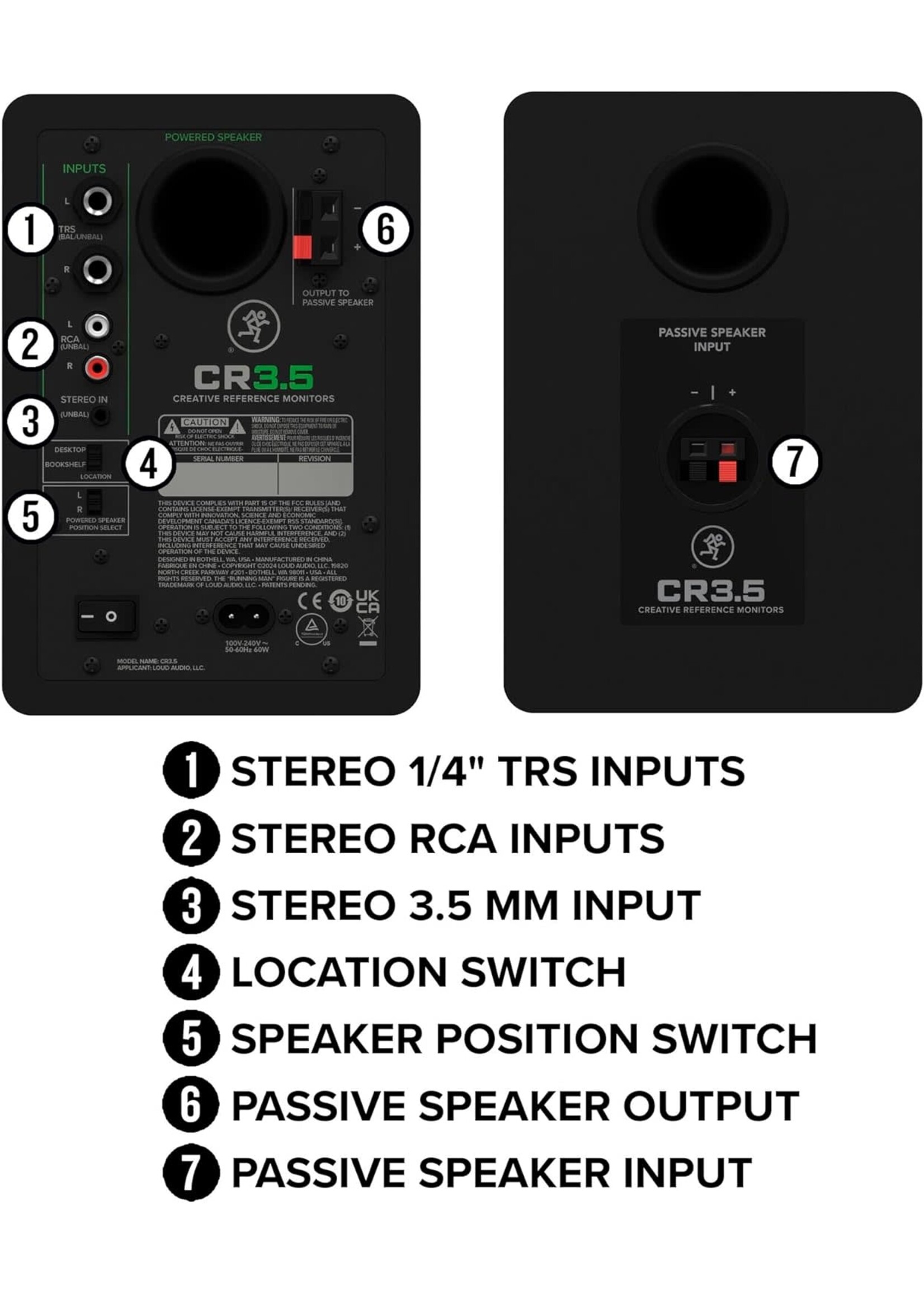 Mackie Mackie CR3.5BT Creative Reference Powered 3.5" Studio Monitors with Bluetooth (Pair, Black)