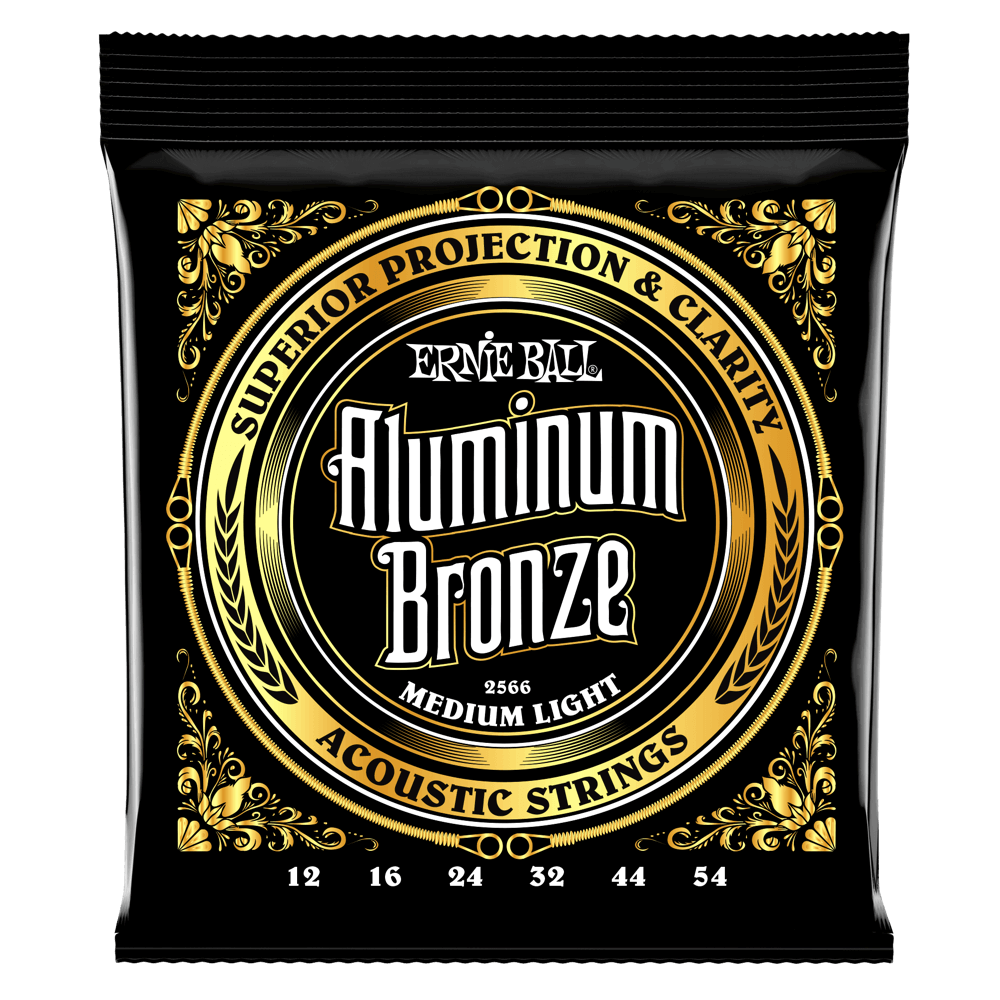 Ernie Ball P02566 Medium Light Aluminum Bronze Acoustic Guitar Strings ...