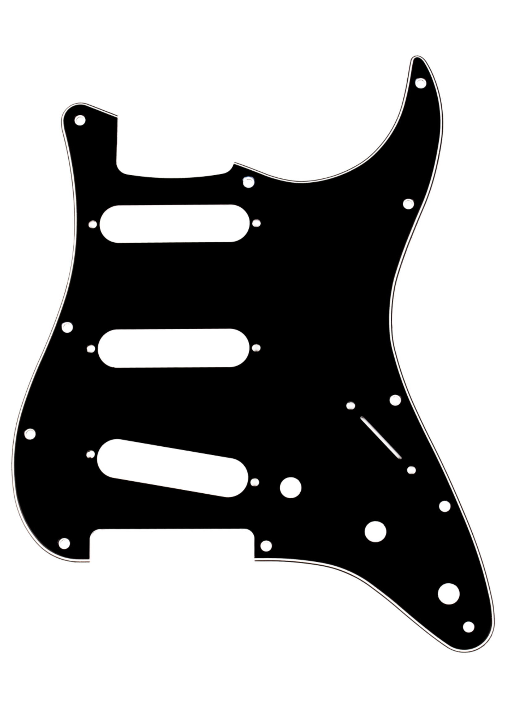 Fender Fender 0991359000 Fender Pickguard, Stratocaster® S/S/S, 11-Hole Mount, B/W/B, 3-Ply