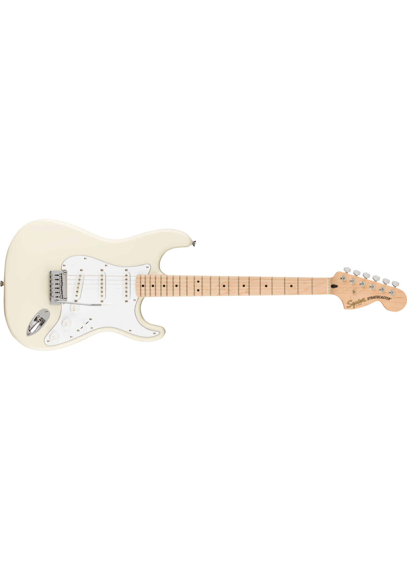 Squier Squier 0378002505 Affinity Series Stratocaster, Maple Fingerboard, White Pickguard, Olympic White