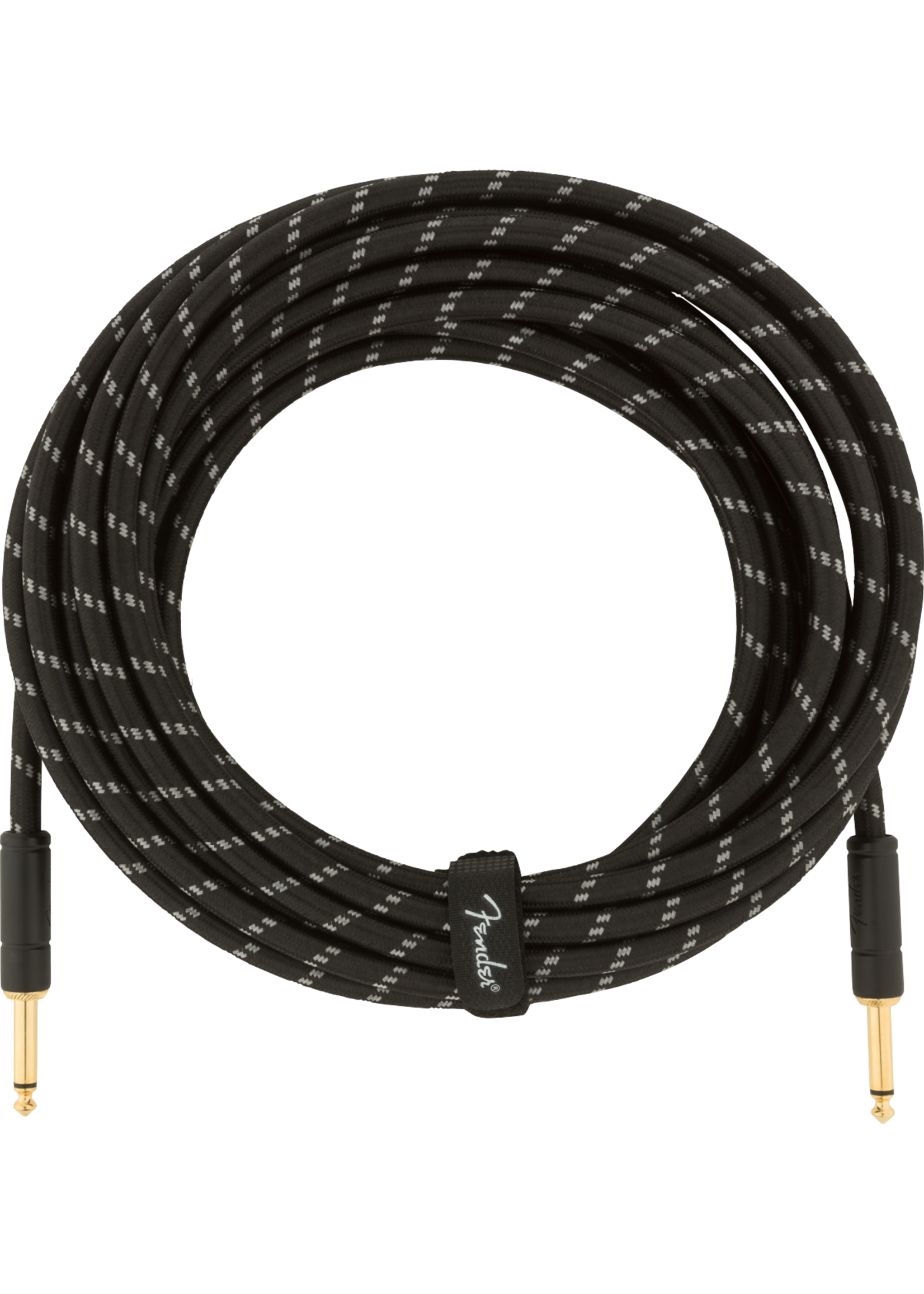 Fender Fender 0990820075 Deluxe Series Instrument Cable, Straight/Straight, 25', Black Tweed