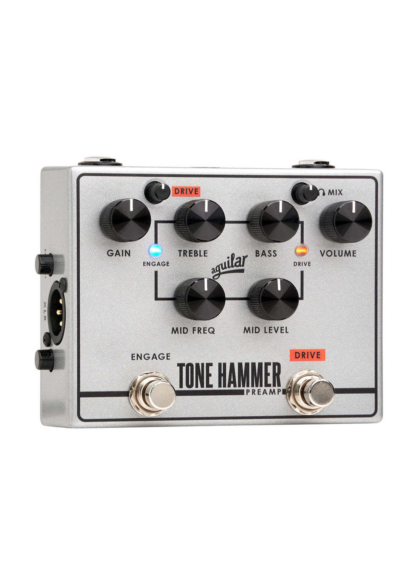 Aguilar Aguilar Tone Hammer DI/Preamp V2 Bass Effects Pedal, Silver