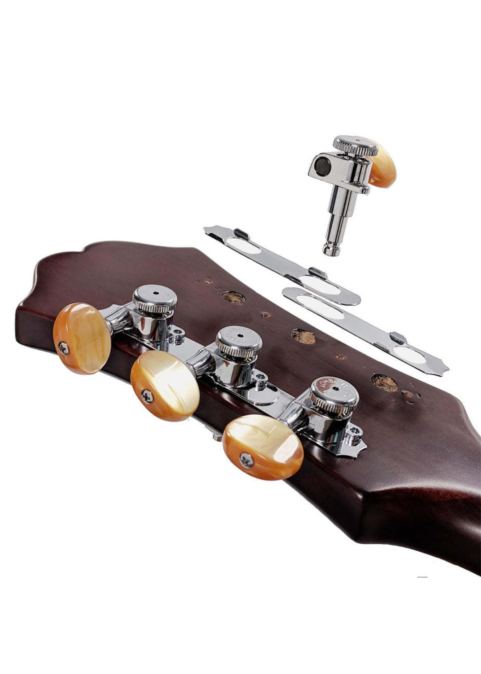 Hipshot Hipshot 6K1VEL0C Vintage Guitar Tuner Upgrade Kit for 3+3 Headstocks (8.5mm Post Hole)
