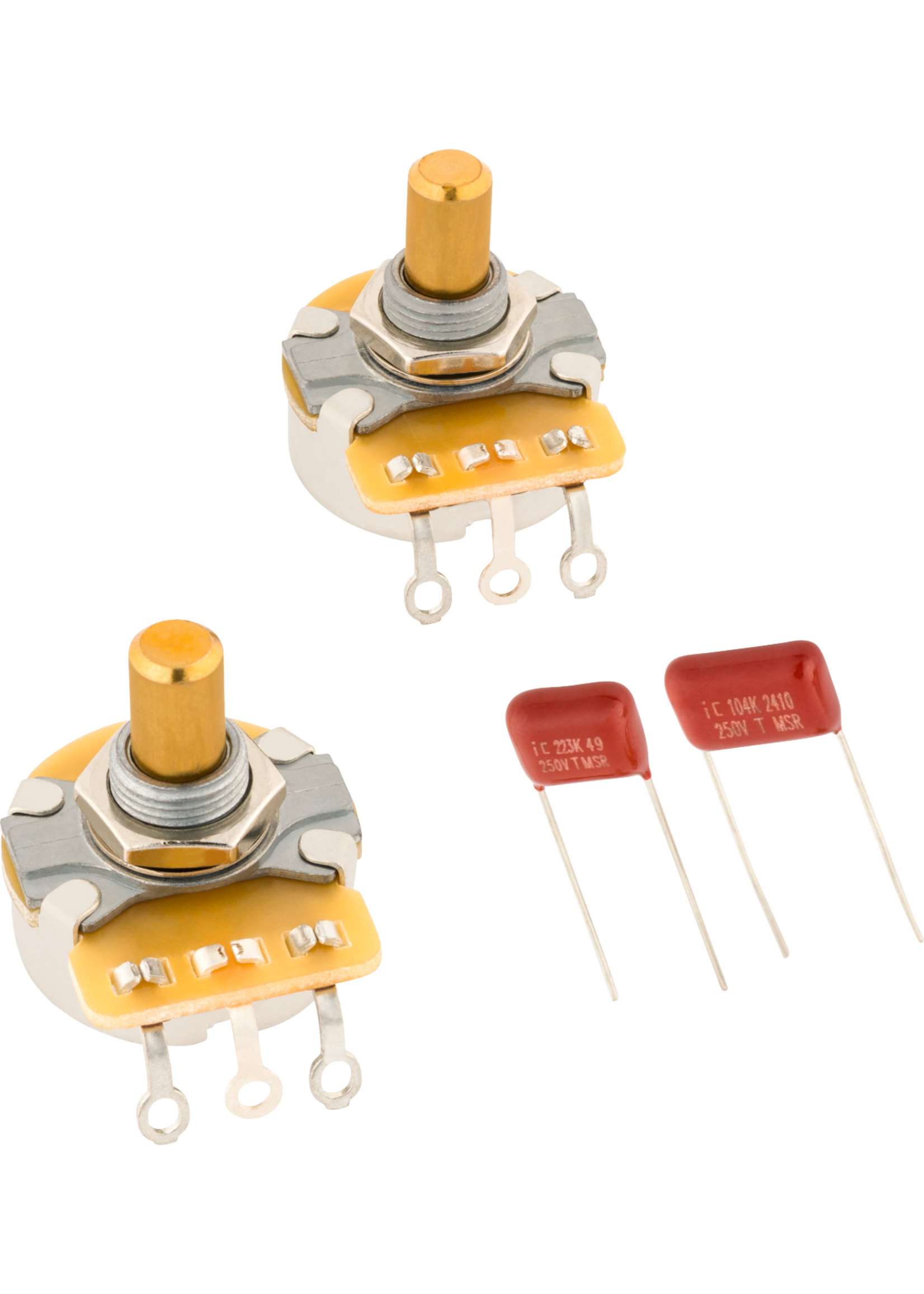 Fender Fender 0990831002 Telecaster Solid Shaft Potentiometer and Capacitor Kit, 2-Pack