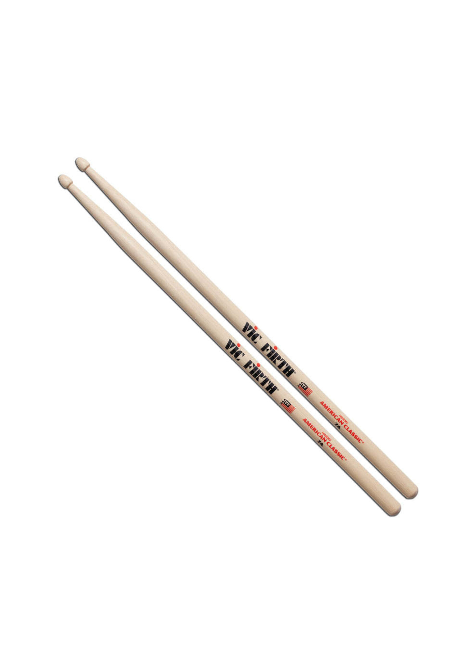 Vic Firth Vic Firth 7A American Classic Drumsticks, 7A, Wood Tip