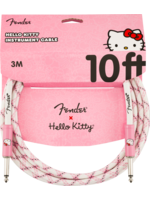 Fender Fender 0990818123 X Hello Kitty Official 10' ft Instrument/Guitar Cable, Woven White/Pink