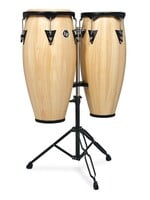 Latin Percussion Latin Percussion  LP646NY-AW City Series Conga Set with Double Stand - Natural Gloss