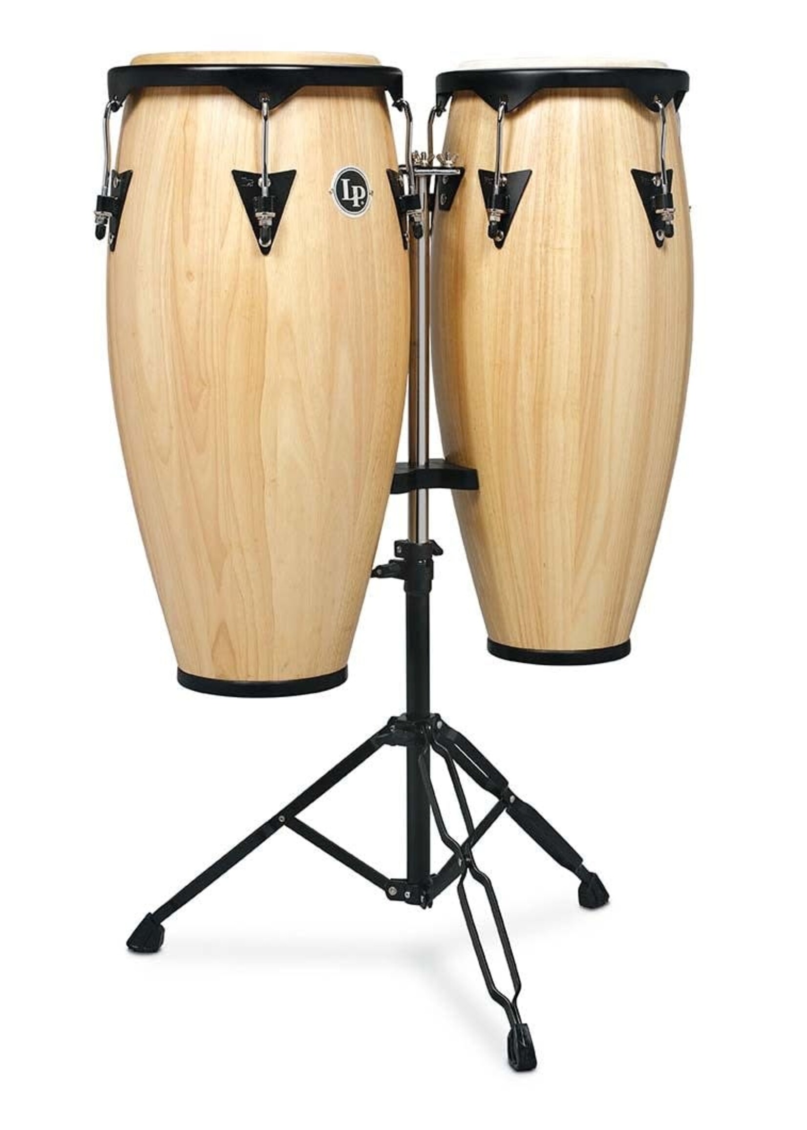 Latin Percussion Latin Percussion  LP646NY-AW City Series Conga Set with Double Stand - Natural Gloss