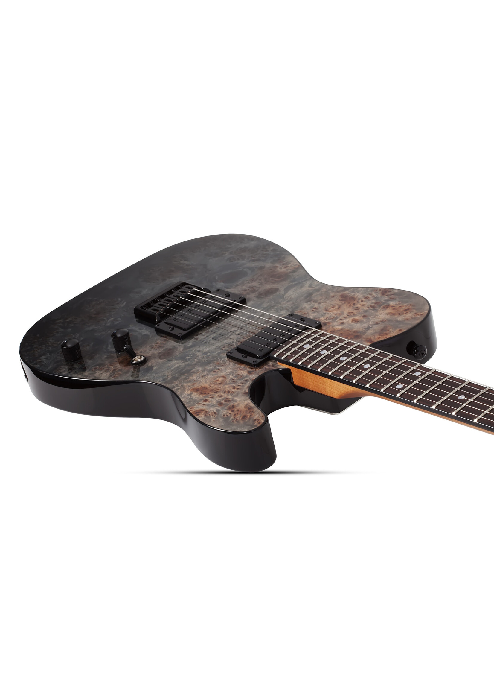 Schecter Schecter 3955 PT Standard Electric Guitar, Black Fade Burst Burl
