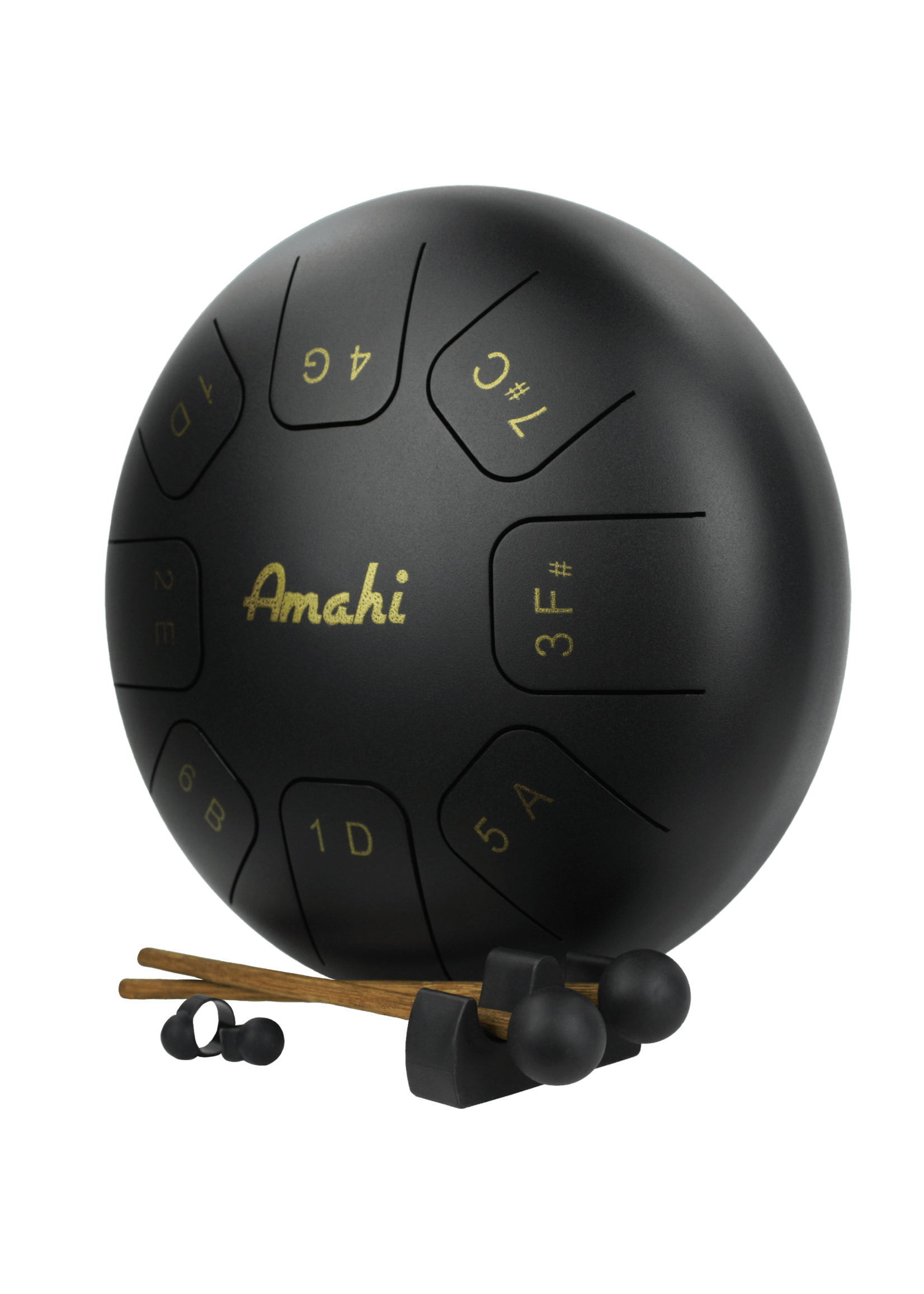 Amahi Amahi KLG10-8BL 10" Steel Tongue Drum Black With Case/Mallets