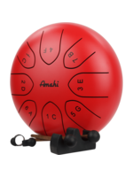Amahi Amahi KLG8RD 8" Steel Tongue Drum Red With Case/Mallets