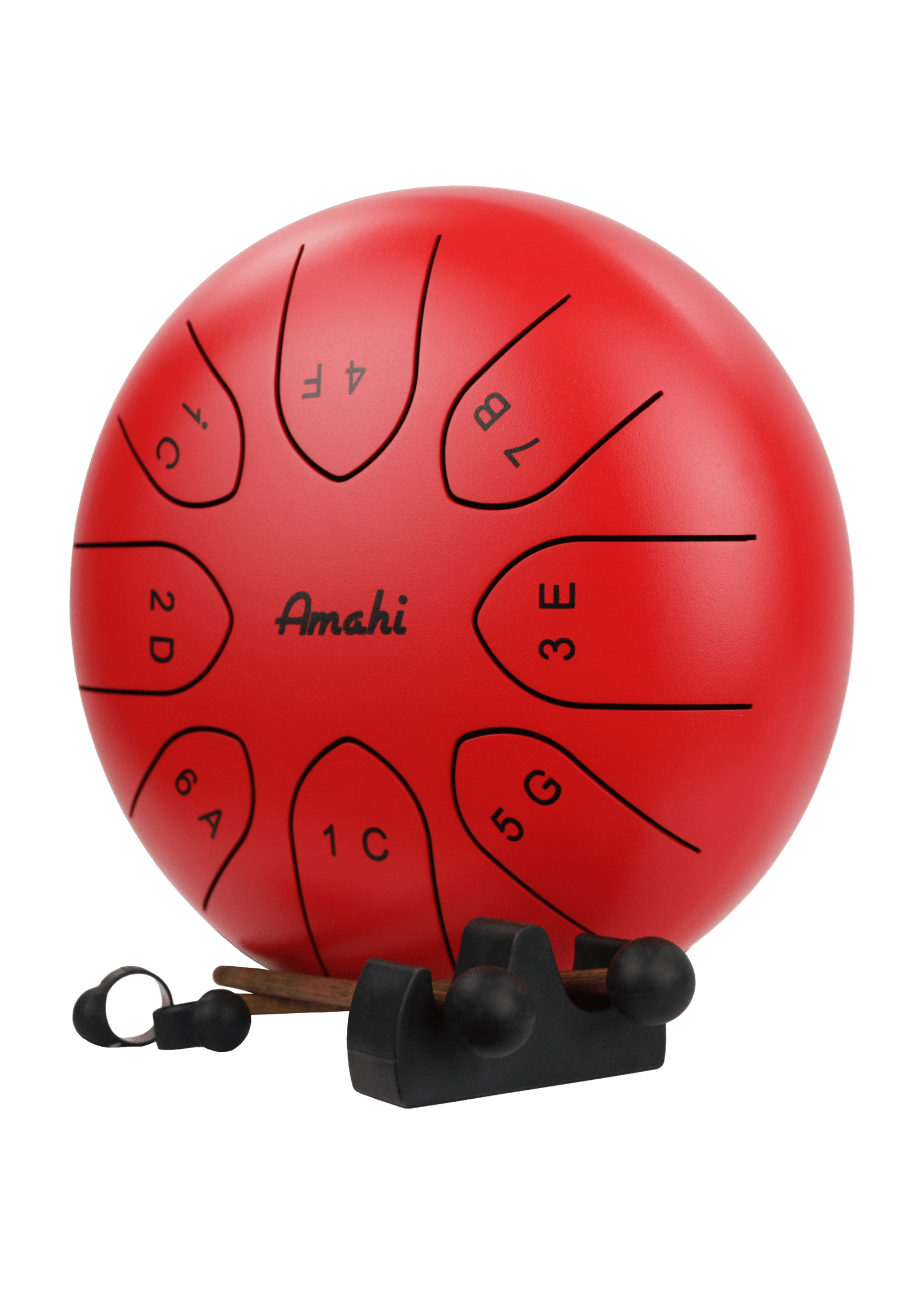 Amahi Amahi KLG8RD 8" Steel Tongue Drum Red With Case/Mallets