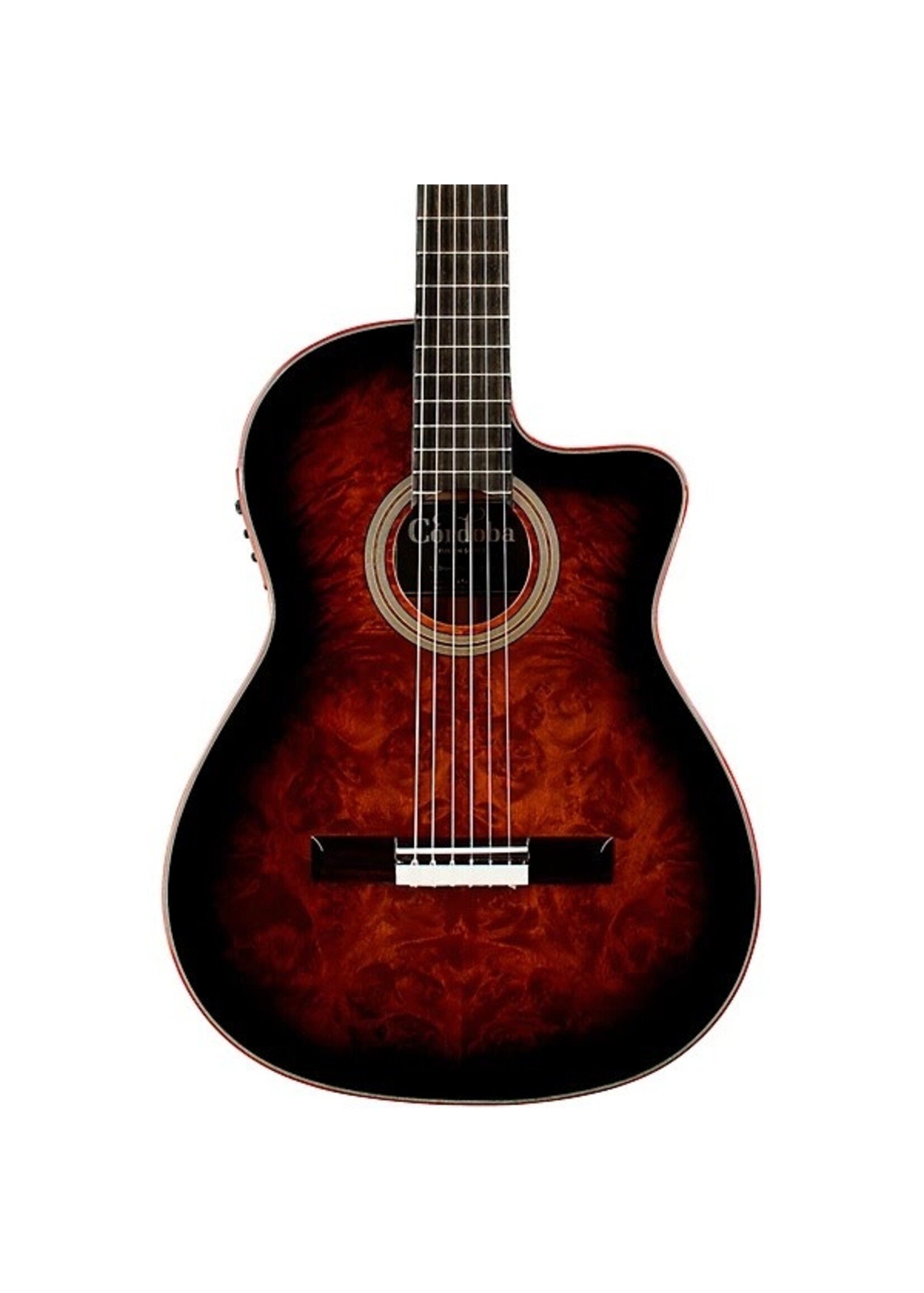 Cordoba Cordoba Fusion 12 Exotic Top Nylon Classical A/E Guitar - Brown Sugar Burst