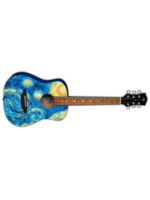 Luna Luna SAF STR Safari Starry Night Travel Guitar w/Bag